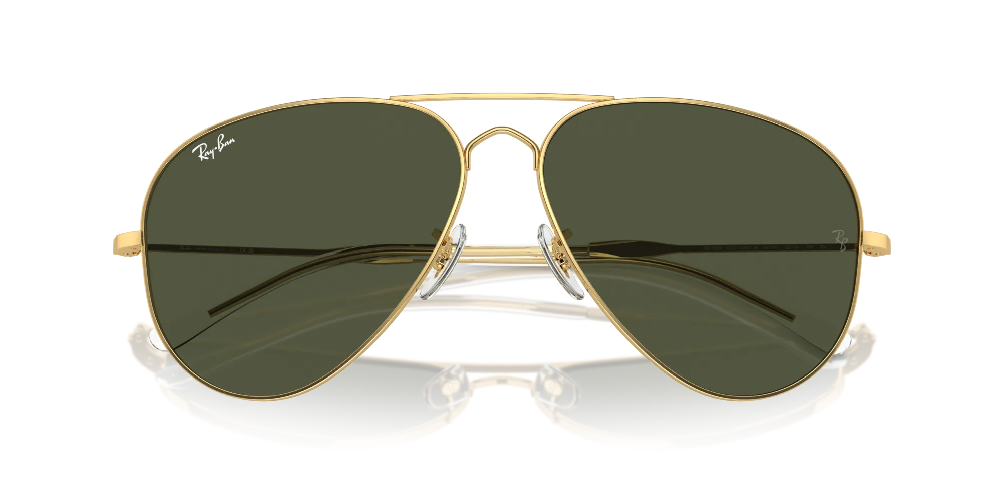 Ray - Ban RB3825 OLD AVIATOR 001/31 Occhiali da sole Metallo Oro Verde Pilot Normale - immagine 2