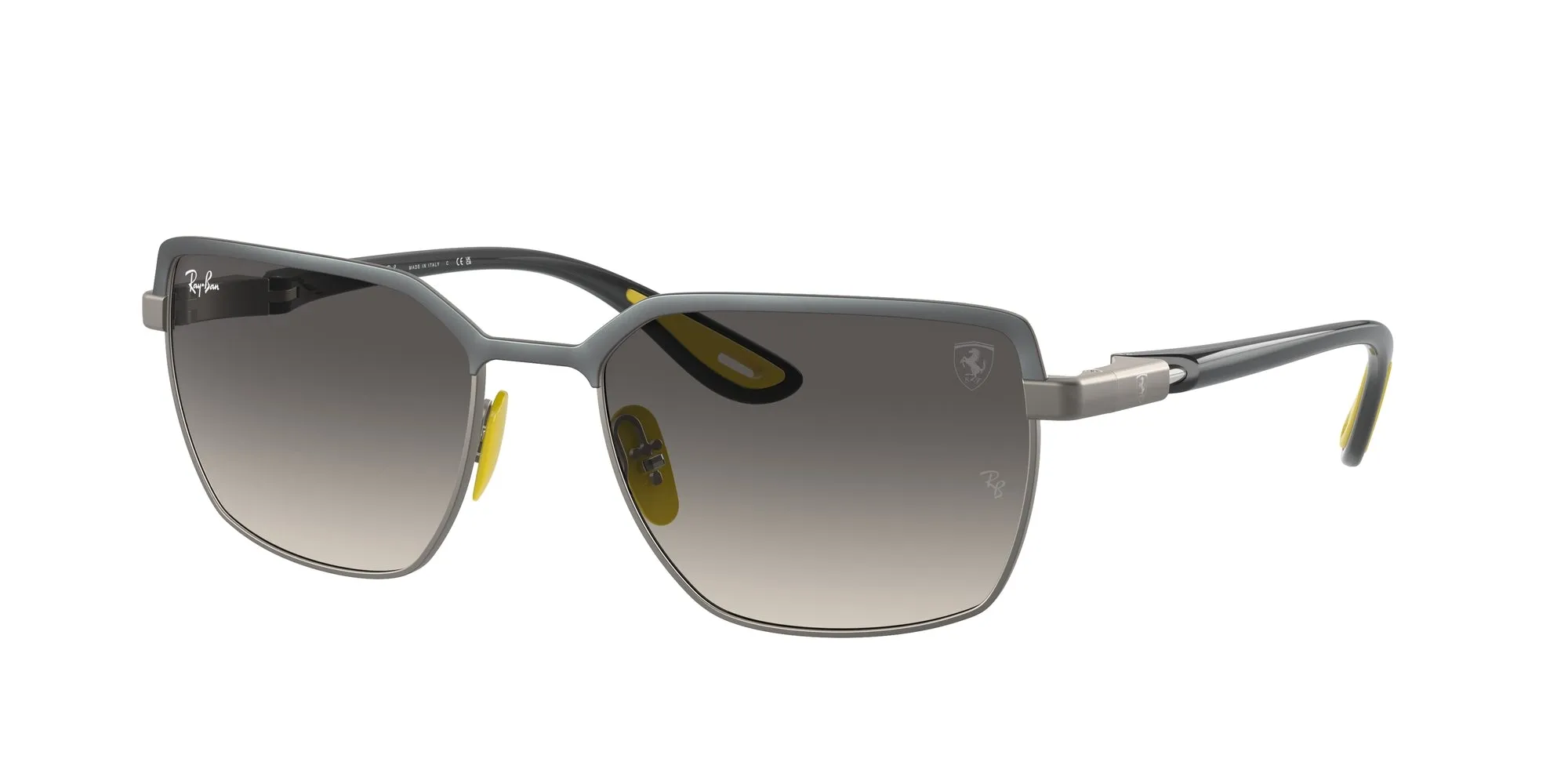 Ray - Ban RB3743M F10111 Occhiali da sole Acciaio Grigio Grigio Squadrata Normale Sfumato - immagine 1