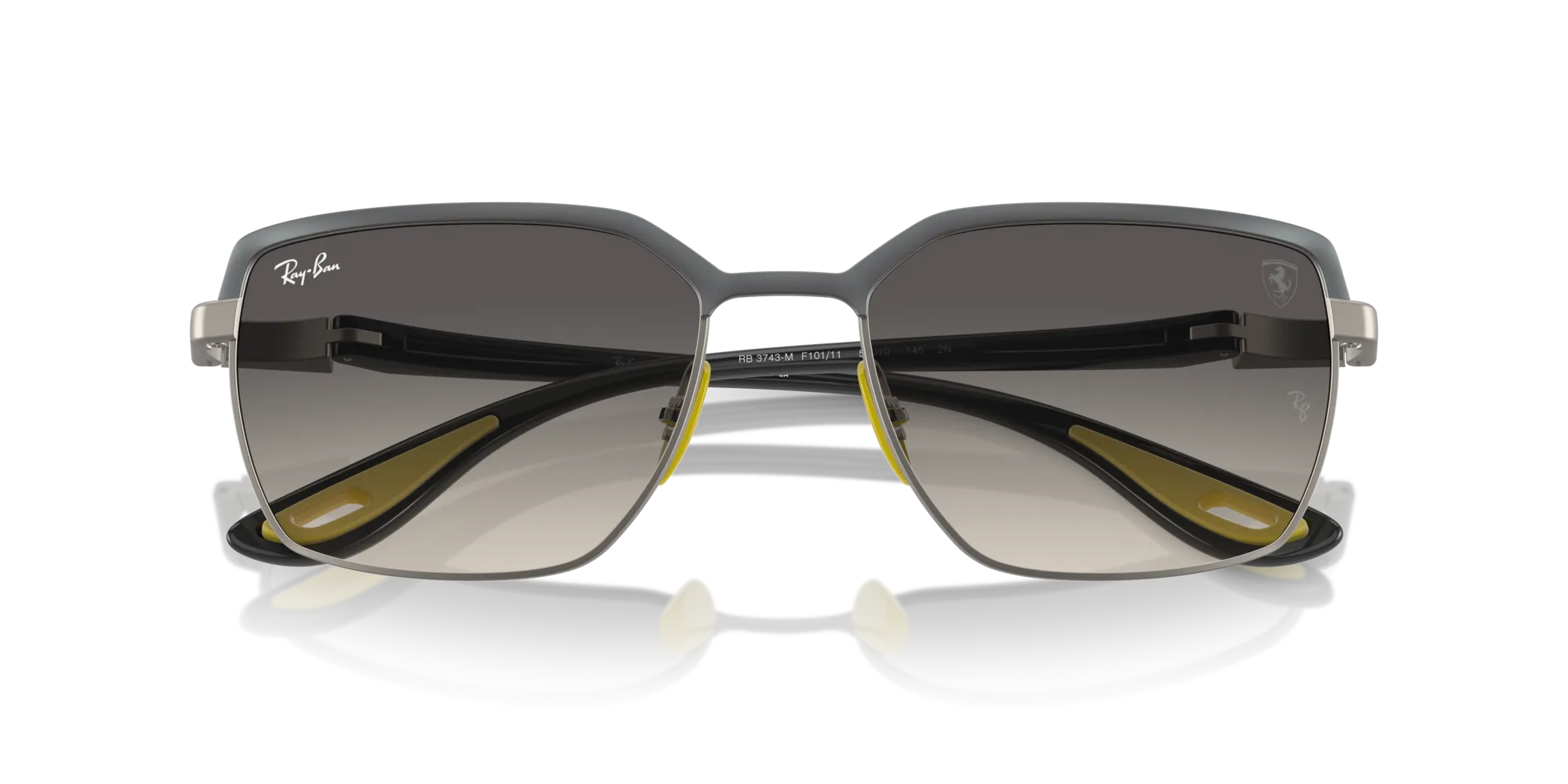 Ray - Ban RB3743M F10111 Occhiali da sole Acciaio Grigio Grigio Squadrata Normale Sfumato - immagine 2