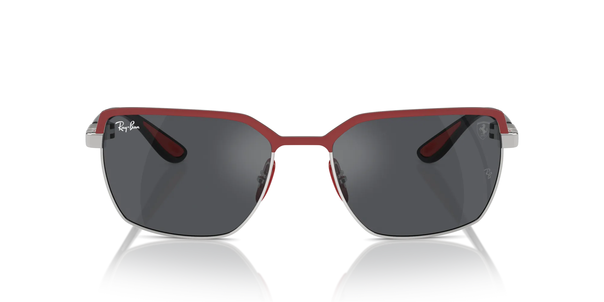Ray - Ban RB3743M F10087 Occhiali da sole Acciaio Rosso Grigio Squadrata Normale - immagine 3
