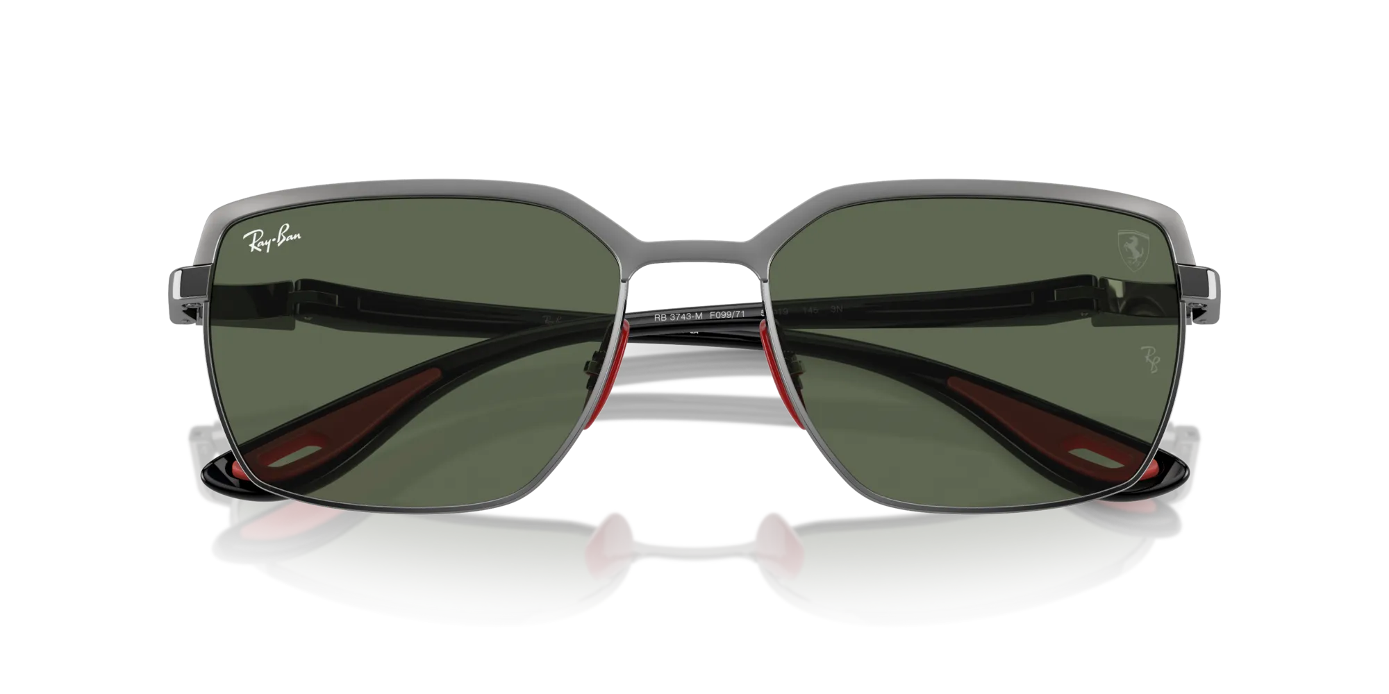 Ray - Ban RB3743M F09971 Occhiali da sole Acciaio Grigio Verde Squadrata Normale - immagine 2