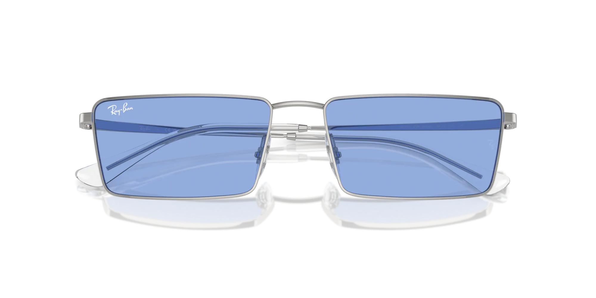 Ray - Ban RB3741 EMY 003/80 Occhiali da sole Metallo Argento Blu Squadrata Normale - immagine 2