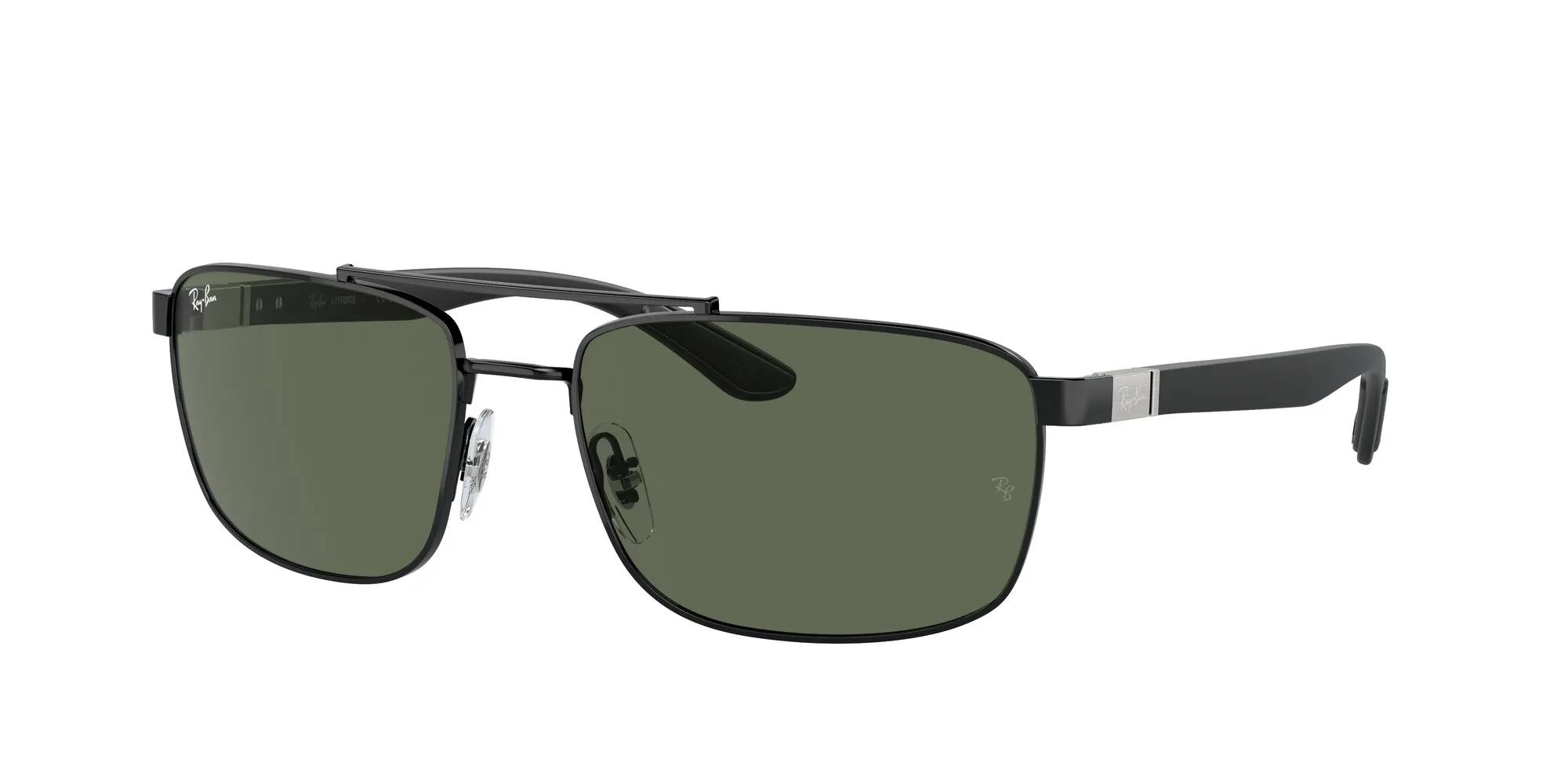 Ray - Ban RB3737 002/71 Occhiali da sole Metallo Nero Verde Squadrata Normale - immagine 1