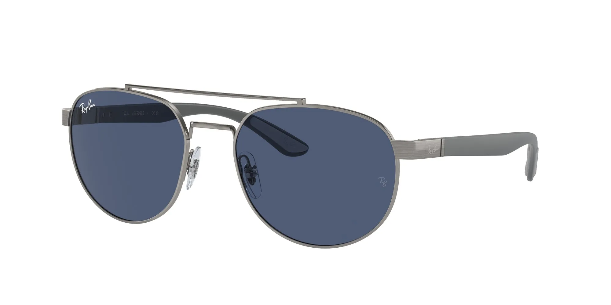 Ray - Ban RB3736 004/80 Occhiali da sole Metallo Grigio Blu Geometrica Normale - immagine 1