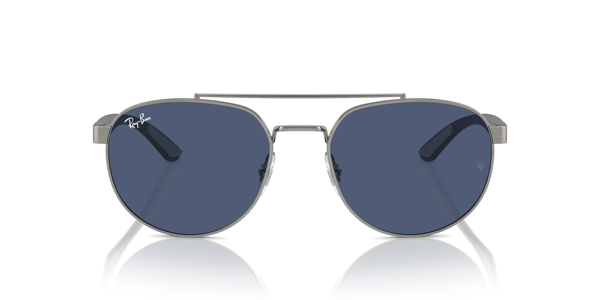 Ray - Ban RB3736 004/80 Occhiali da sole Metallo Grigio Blu Geometrica Normale - immagine 3