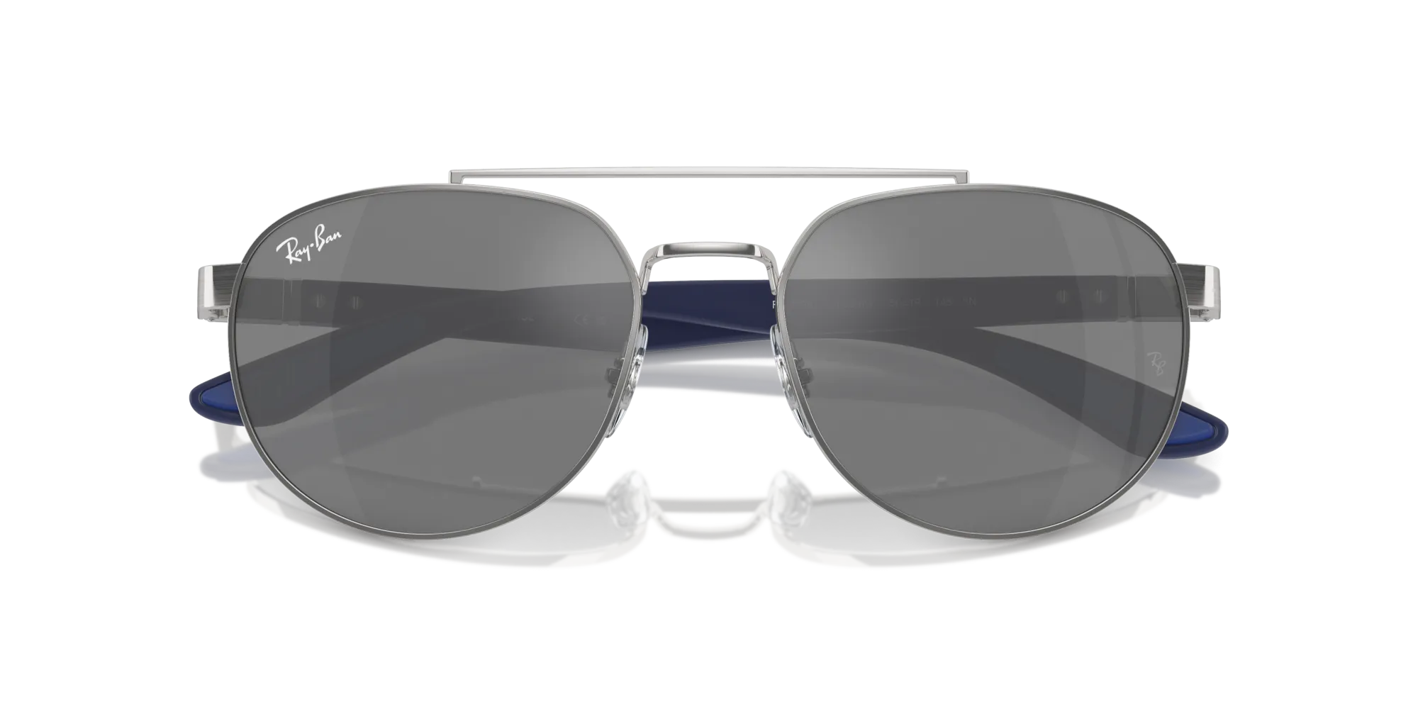 Ray - Ban RB3736 003/6G Occhiali da sole Metallo Argento Grigio Geometrica Normale Specchiato - immagine 2