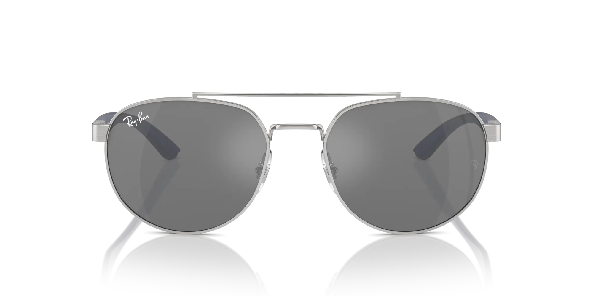 Ray - Ban RB3736 003/6G Occhiali da sole Metallo Argento Grigio Geometrica Normale Specchiato - immagine 3