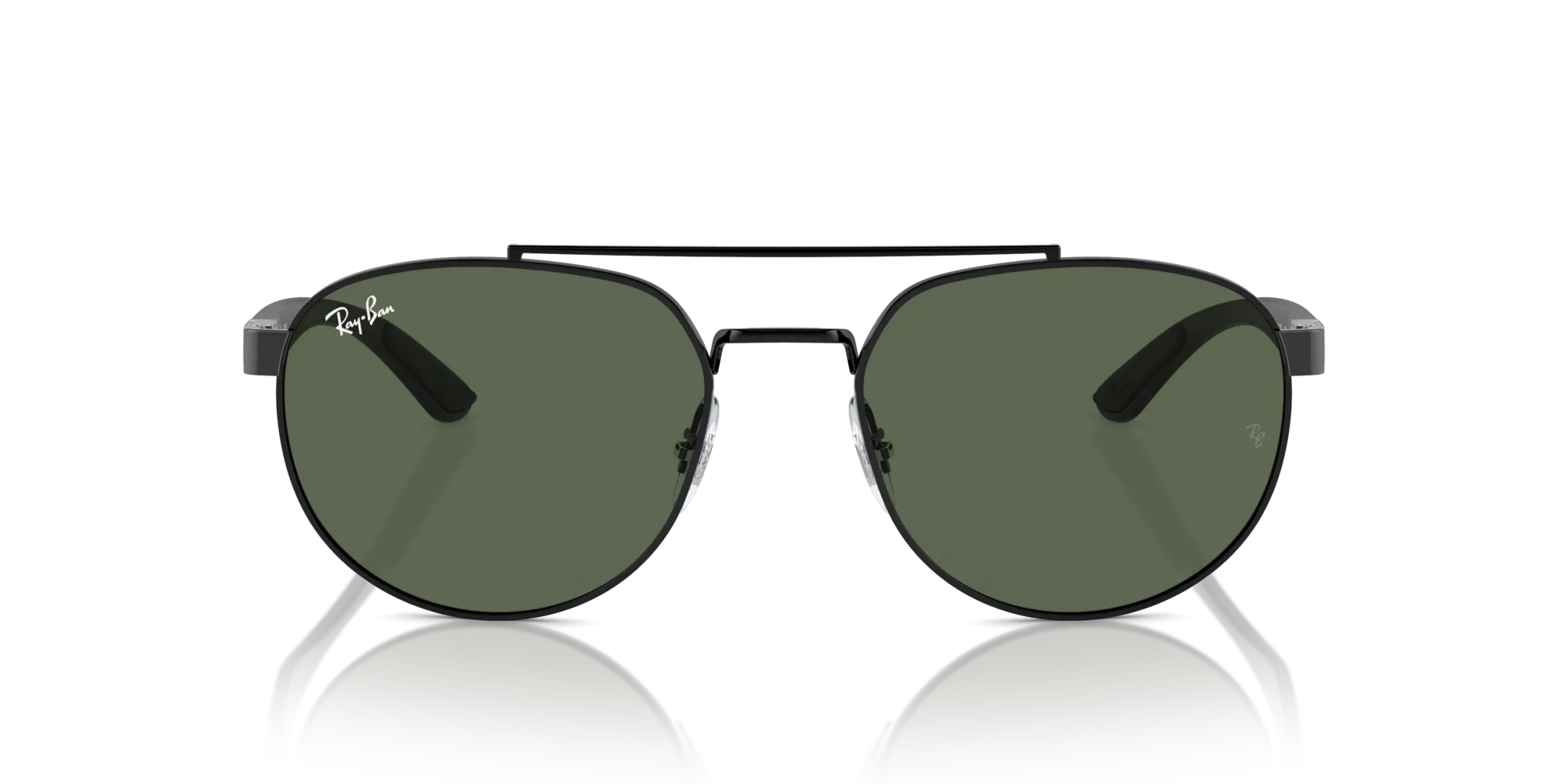 Ray - Ban RB3736 002/71 Occhiali da sole Metallo Nero Verde Geometrica Normale - immagine 3