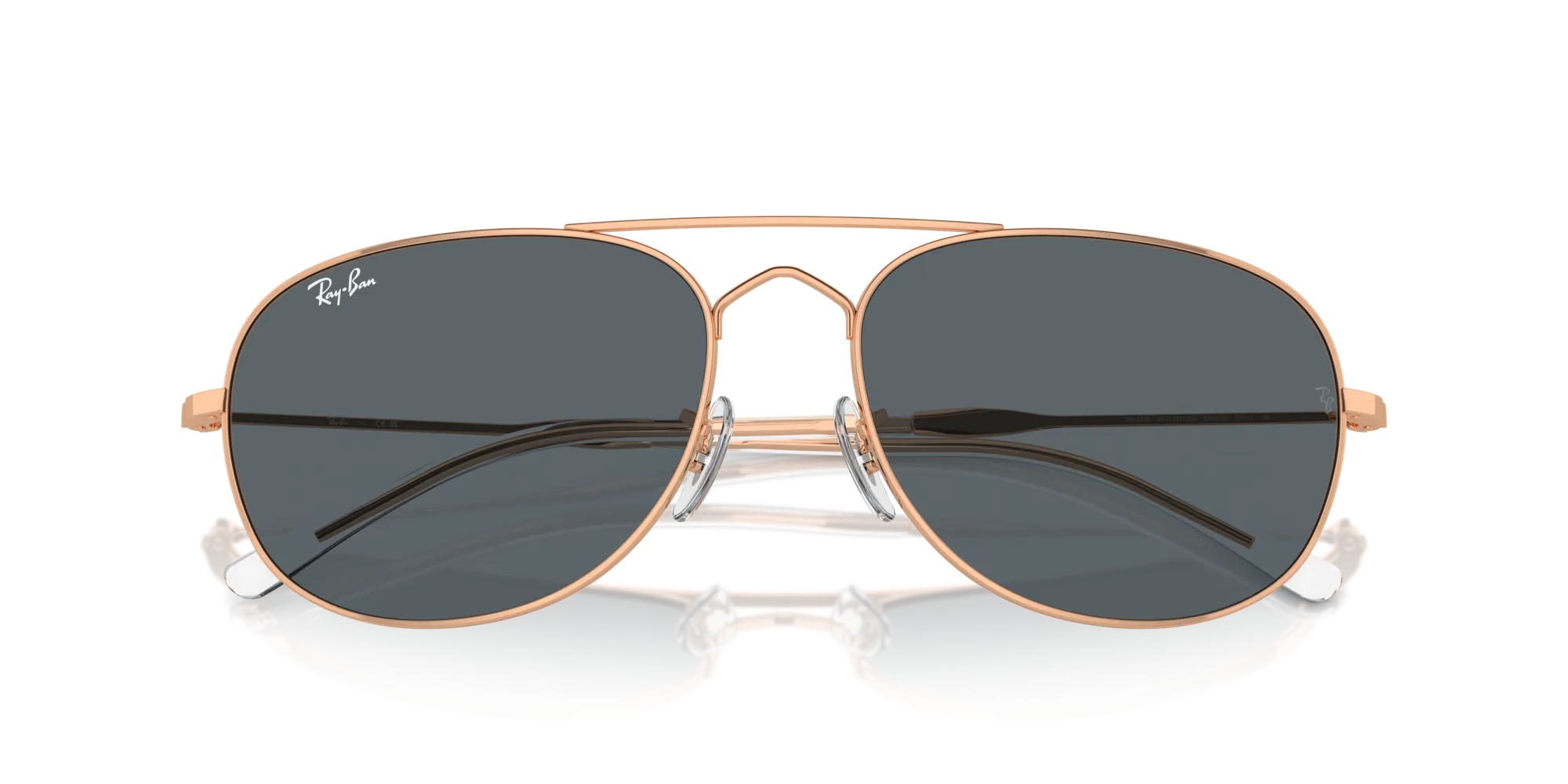 Ray - Ban RB3735 BAIN BRIDGE 9202R5 Occhiali da sole Metallo Oro Blu Pilot Normale - immagine 2