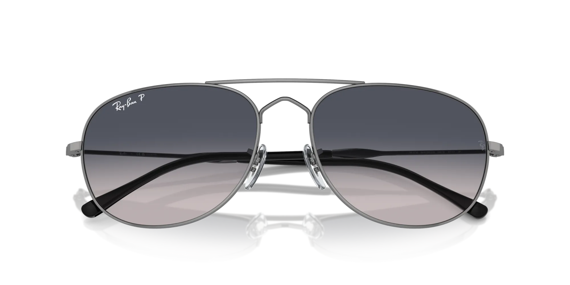 Ray - Ban RB3735 BAIN BRIDGE 004/78 Occhiali da sole Metallo Grigio Blu Pilot Polarizzata Sfumato - immagine 2