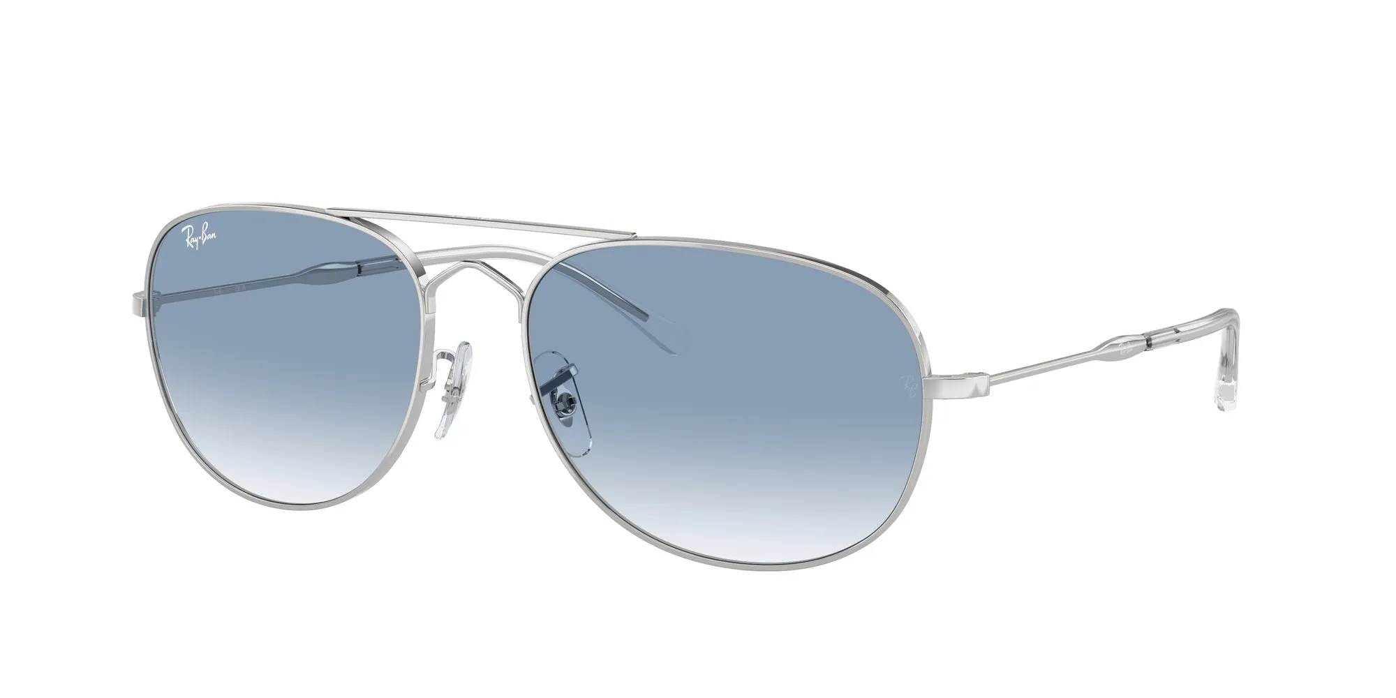 Ray - Ban RB3735 BAIN BRIDGE 003/3F Occhiali da sole Metallo Argento Blu Pilot Normale Sfumato - immagine 1