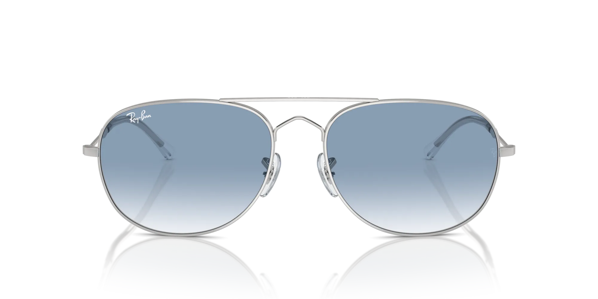 Ray - Ban RB3735 BAIN BRIDGE 003/3F Occhiali da sole Metallo Argento Blu Pilot Normale Sfumato - immagine 3