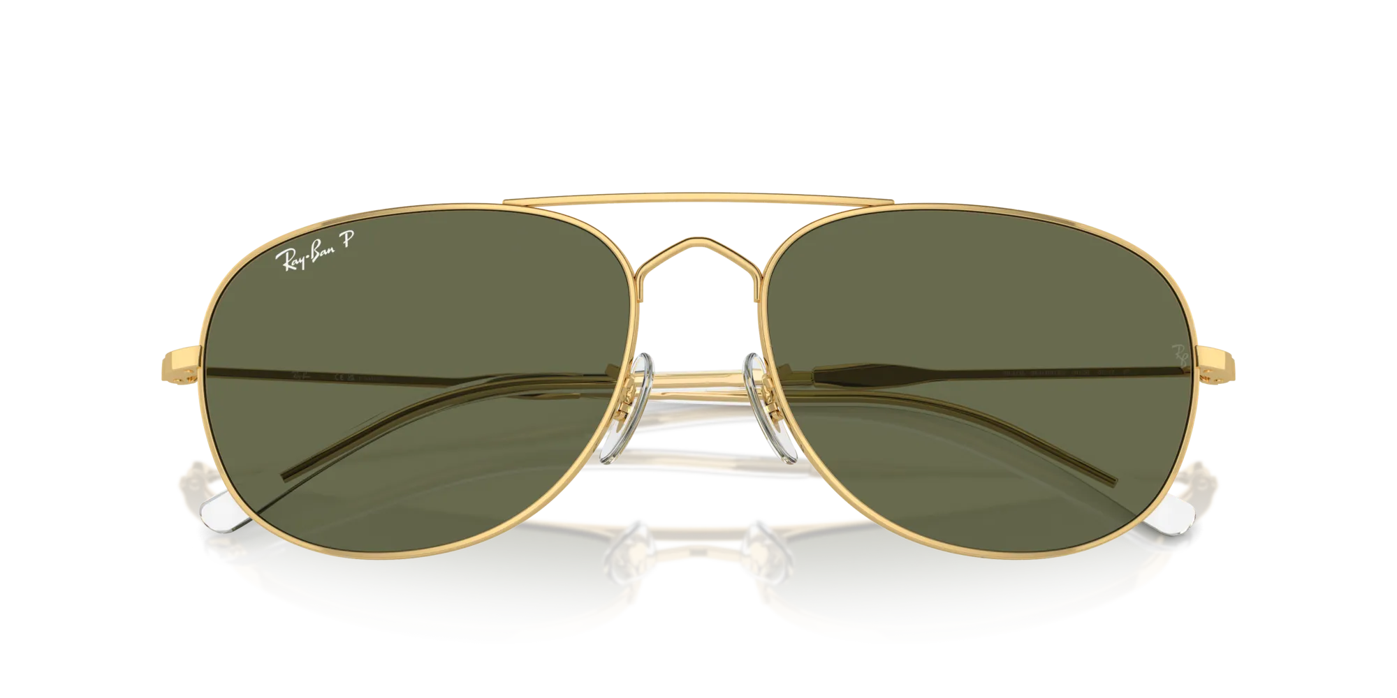 Ray - Ban RB3735 BAIN BRIDGE 001/58 Occhiali da sole Metallo Oro Verde Pilot Polarizzata Antiriflesso - immagine 2