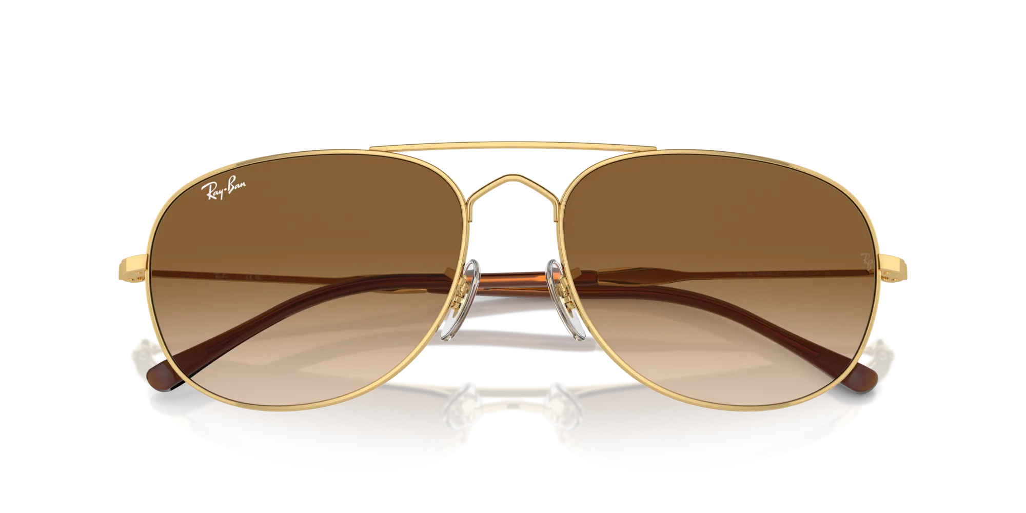 Ray - Ban RB3735 BAIN BRIDGE 001/51 Occhiali da sole Metallo Oro Marrone Pilot Normale Sfumato - immagine 2