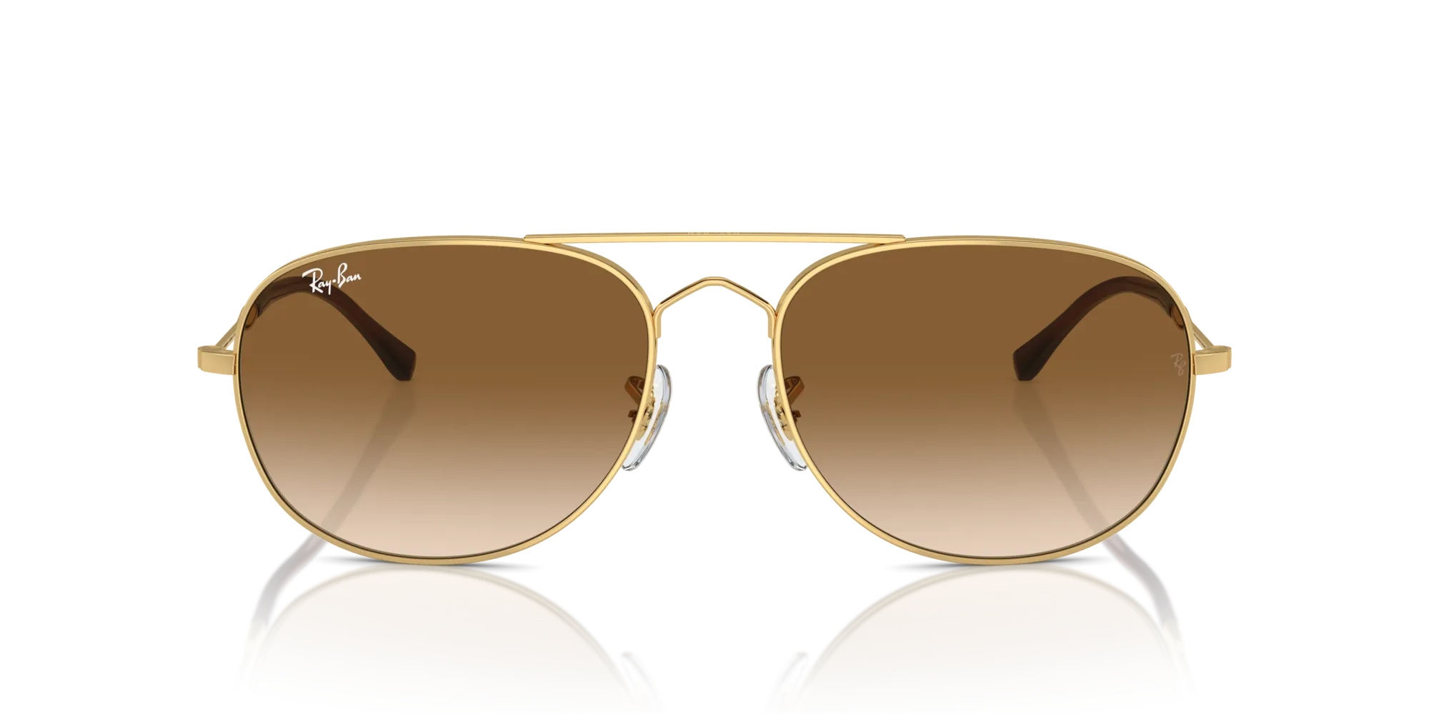 Ray - Ban RB3735 BAIN BRIDGE 001/51 Occhiali da sole Metallo Oro Marrone Pilot Normale Sfumato - immagine 3