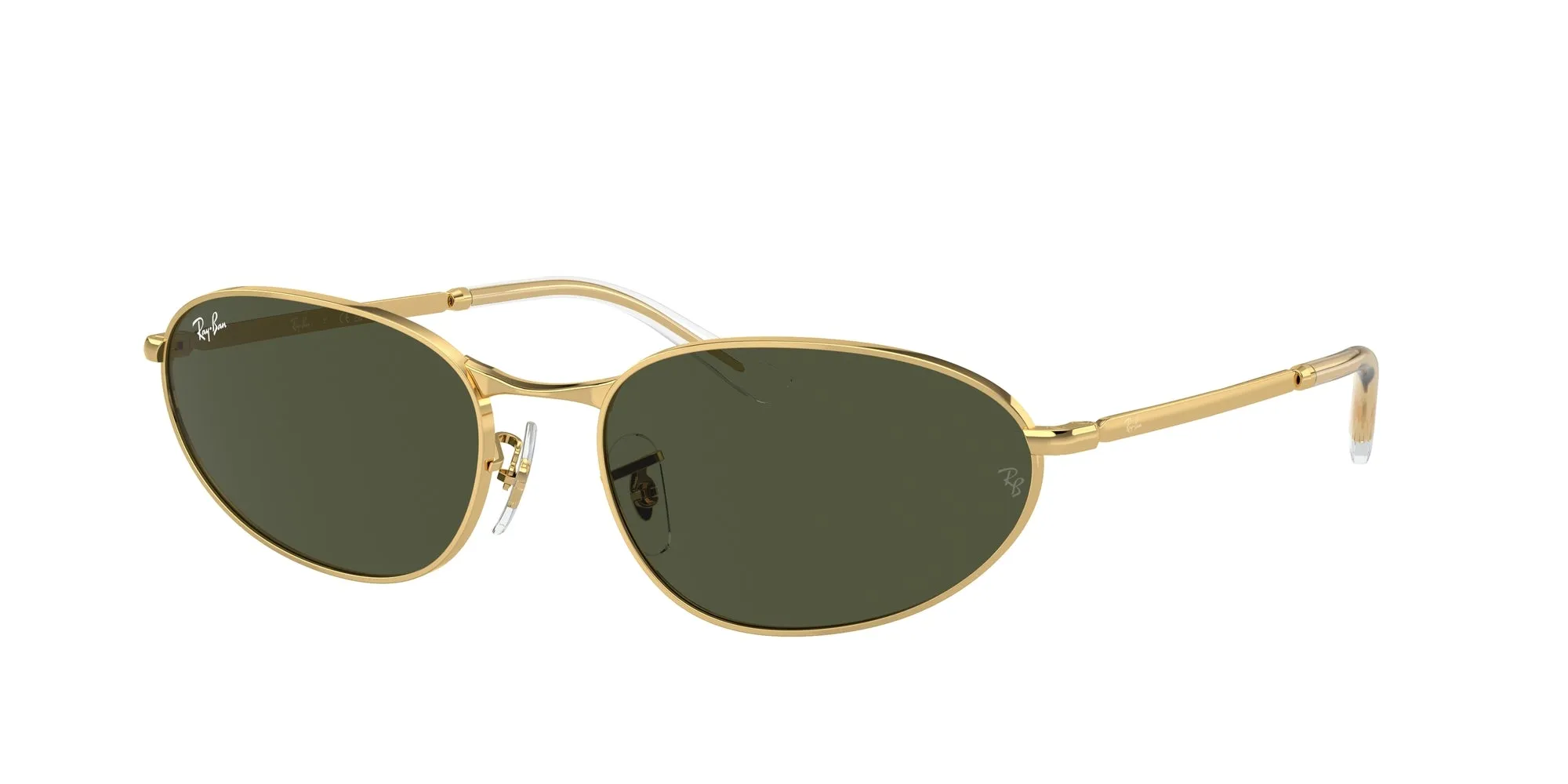 Ray - Ban RB3734 001/31 Occhiali da sole Metallo Oro Verde Geometrica Normale - immagine 1