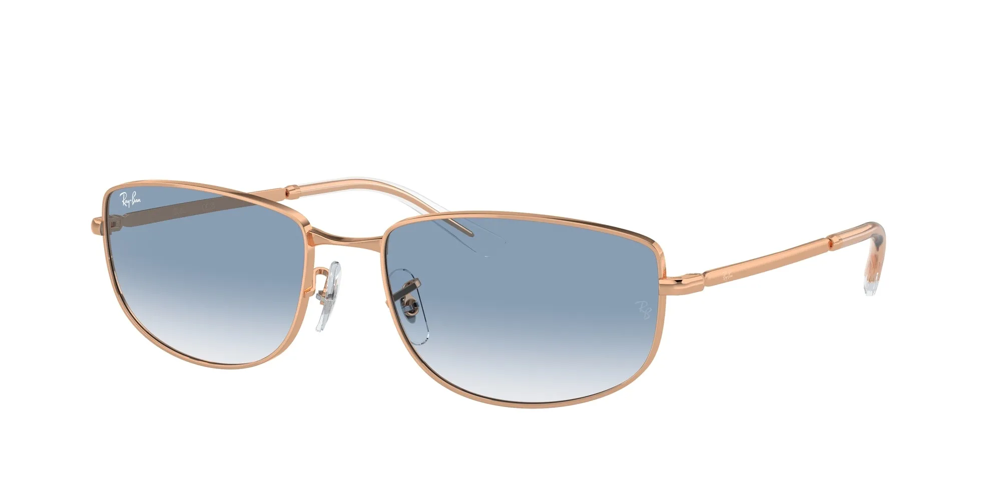 Ray - Ban RB3732 92023F Occhiali da sole Metallo Oro Blu Geometrica Normale Sfumato - immagine 1