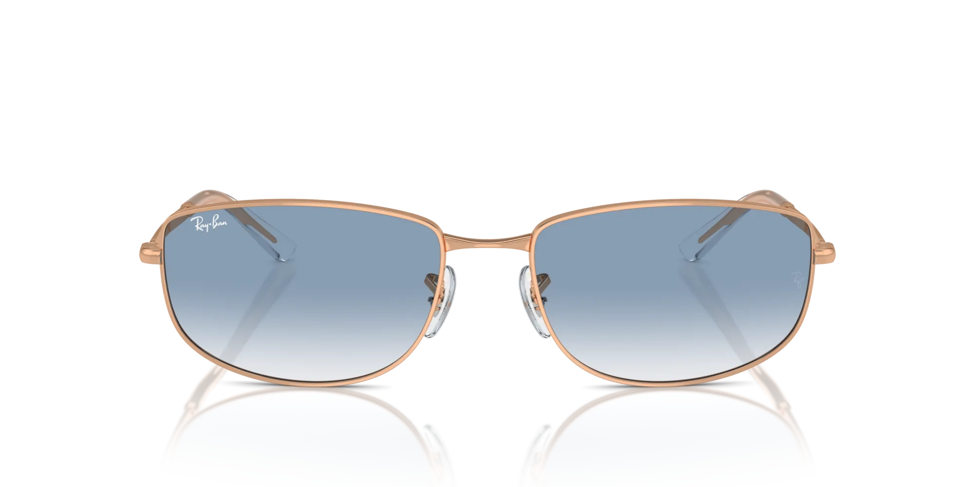 Ray - Ban RB3732 92023F Occhiali da sole Metallo Oro Blu Geometrica Normale Sfumato - immagine 3