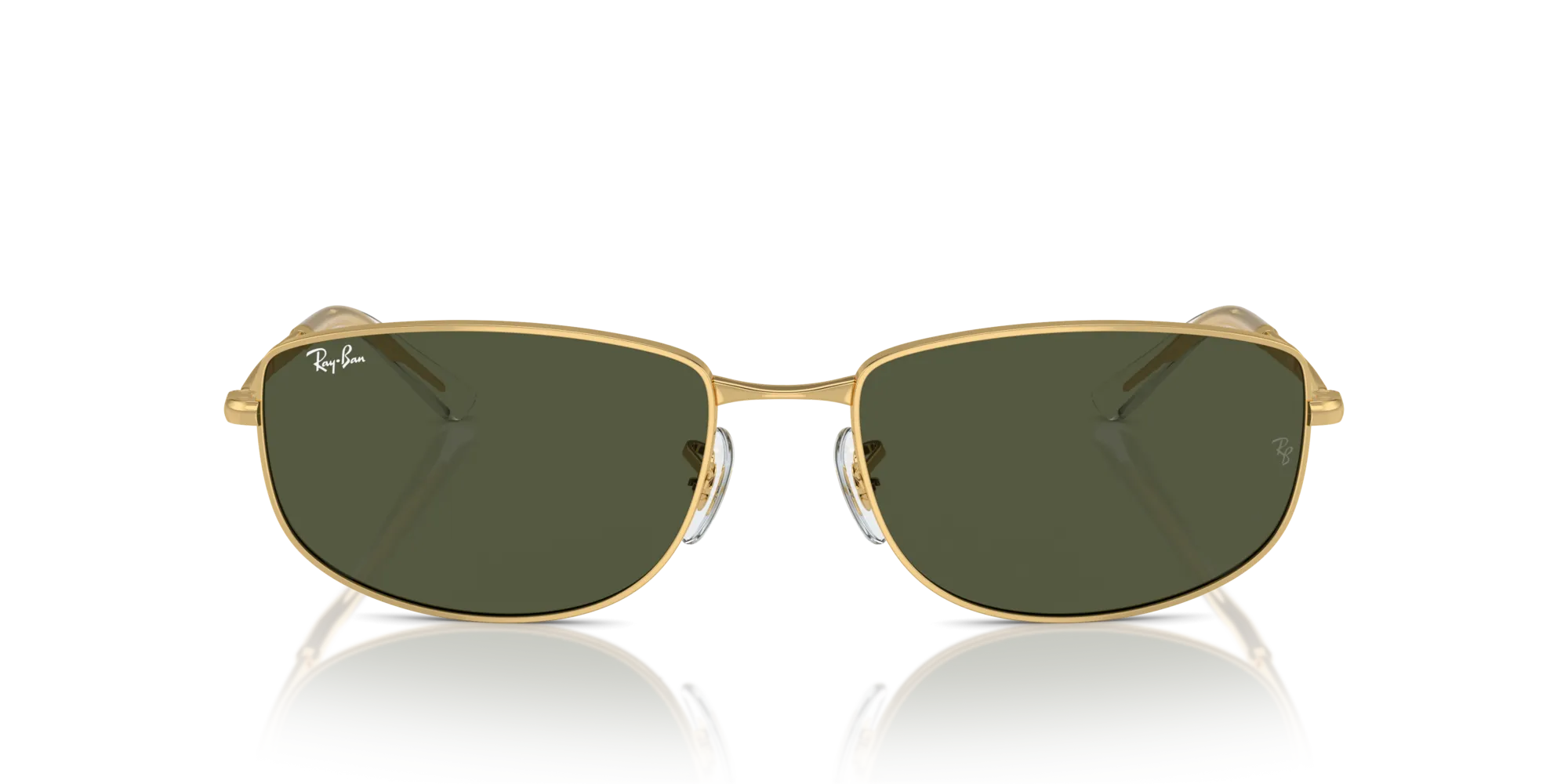 Ray - Ban RB3732 001/31 Occhiali da sole Metallo Oro Verde Geometrica Normale - immagine 3