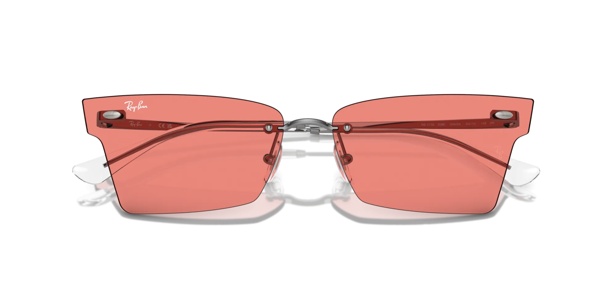 Ray - Ban RB3730 XIME 004/84 Occhiali da sole Metallo Grigio Rosa Geometrica Normale - immagine 2
