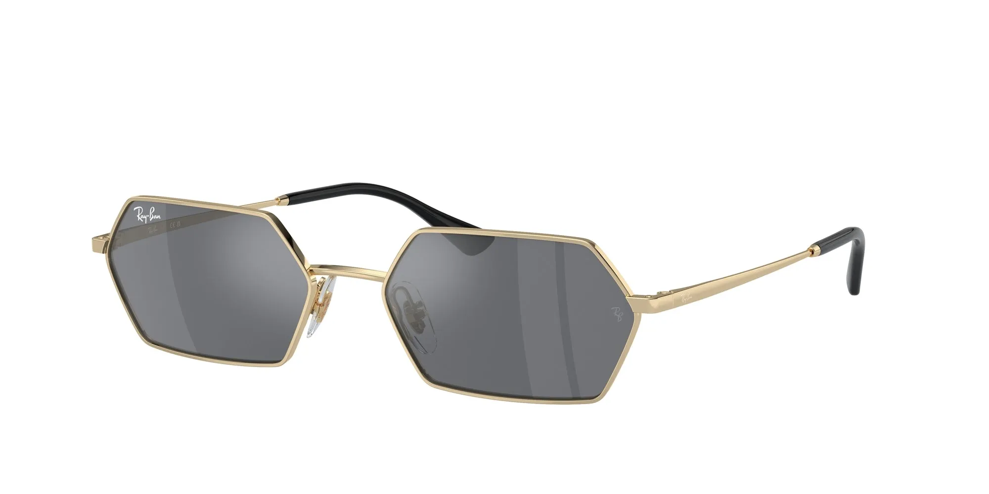 Ray - Ban RB3728 YEVI 92136V Occhiali da sole Metallo Oro Grigio Geometrica Normale Specchiato - immagine 1