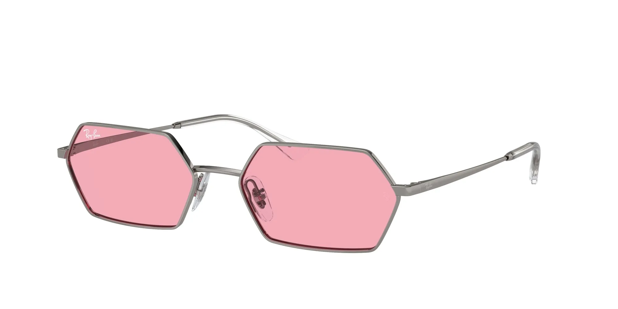 Ray - Ban RB3728 YEVI 004/84 Occhiali da sole Metallo Grigio Rosa Geometrica Normale - immagine 1