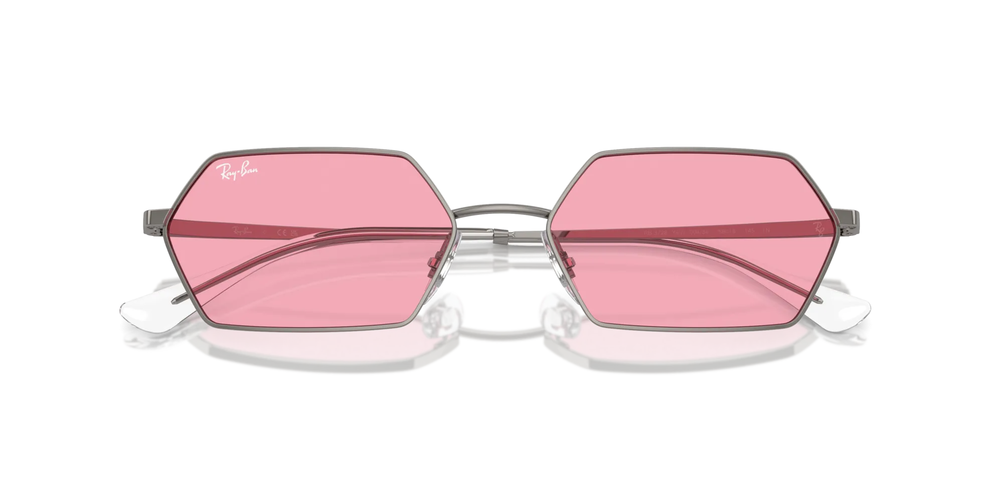 Ray - Ban RB3728 YEVI 004/84 Occhiali da sole Metallo Grigio Rosa Geometrica Normale - immagine 2