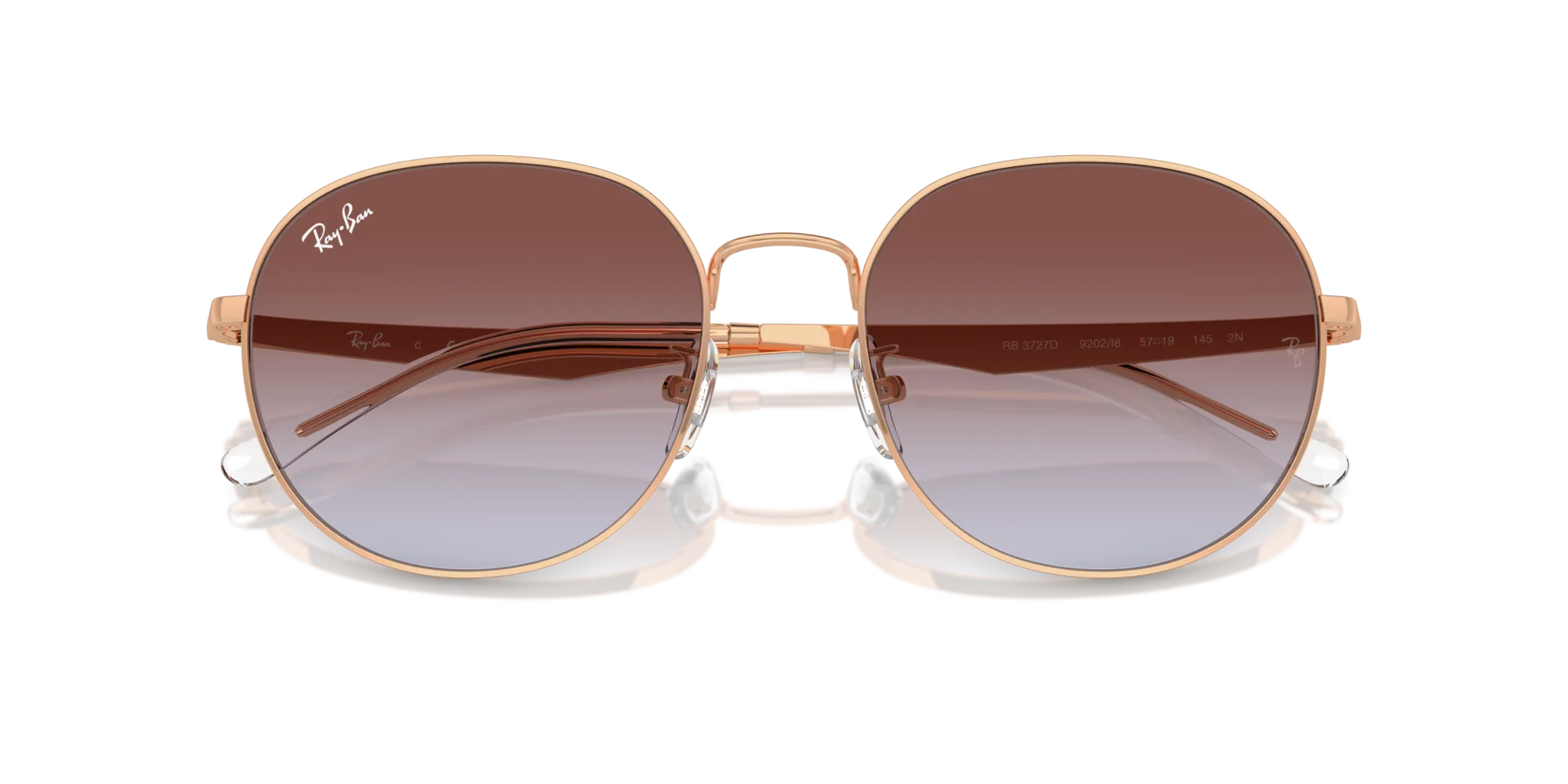 Ray - Ban RB3727D 9202I8 Occhiali da sole Metallo Oro Blu Pantos Normale Sfumato - immagine 2