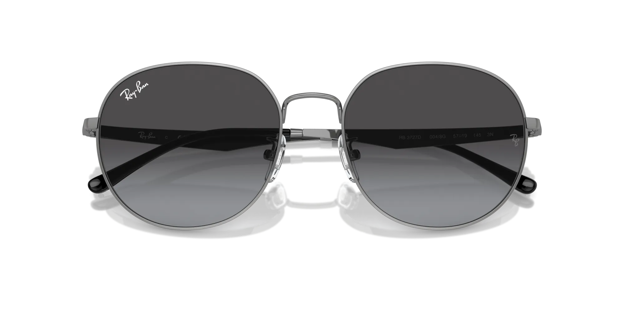 Ray - Ban RB3727D 004/8G Occhiali da sole Metallo Grigio Grigio Pantos Normale Sfumato - immagine 2
