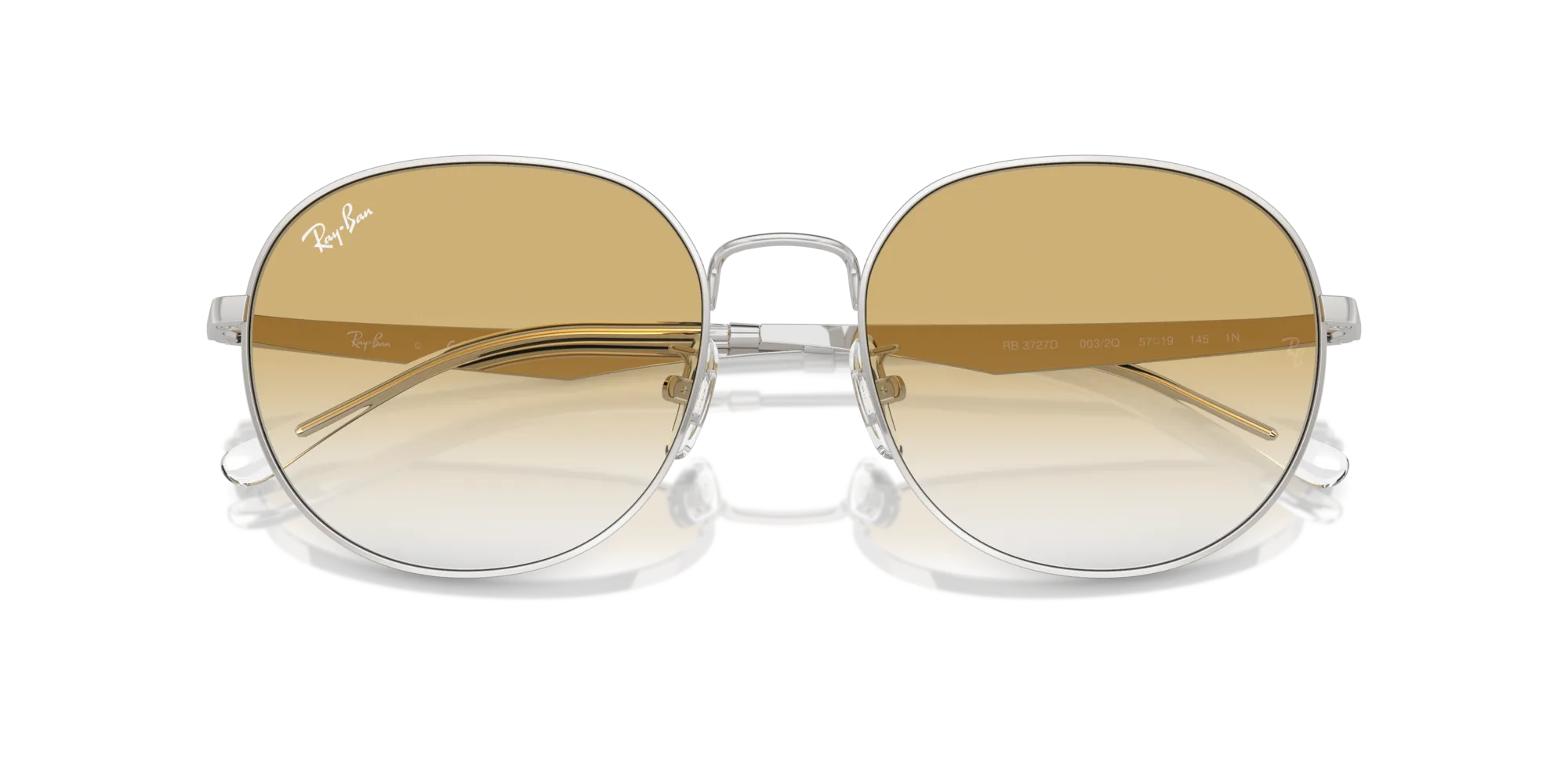 Ray - Ban RB3727D 003/2Q Occhiali da sole Metallo Argento Giallo Pantos Normale Sfumato - immagine 2