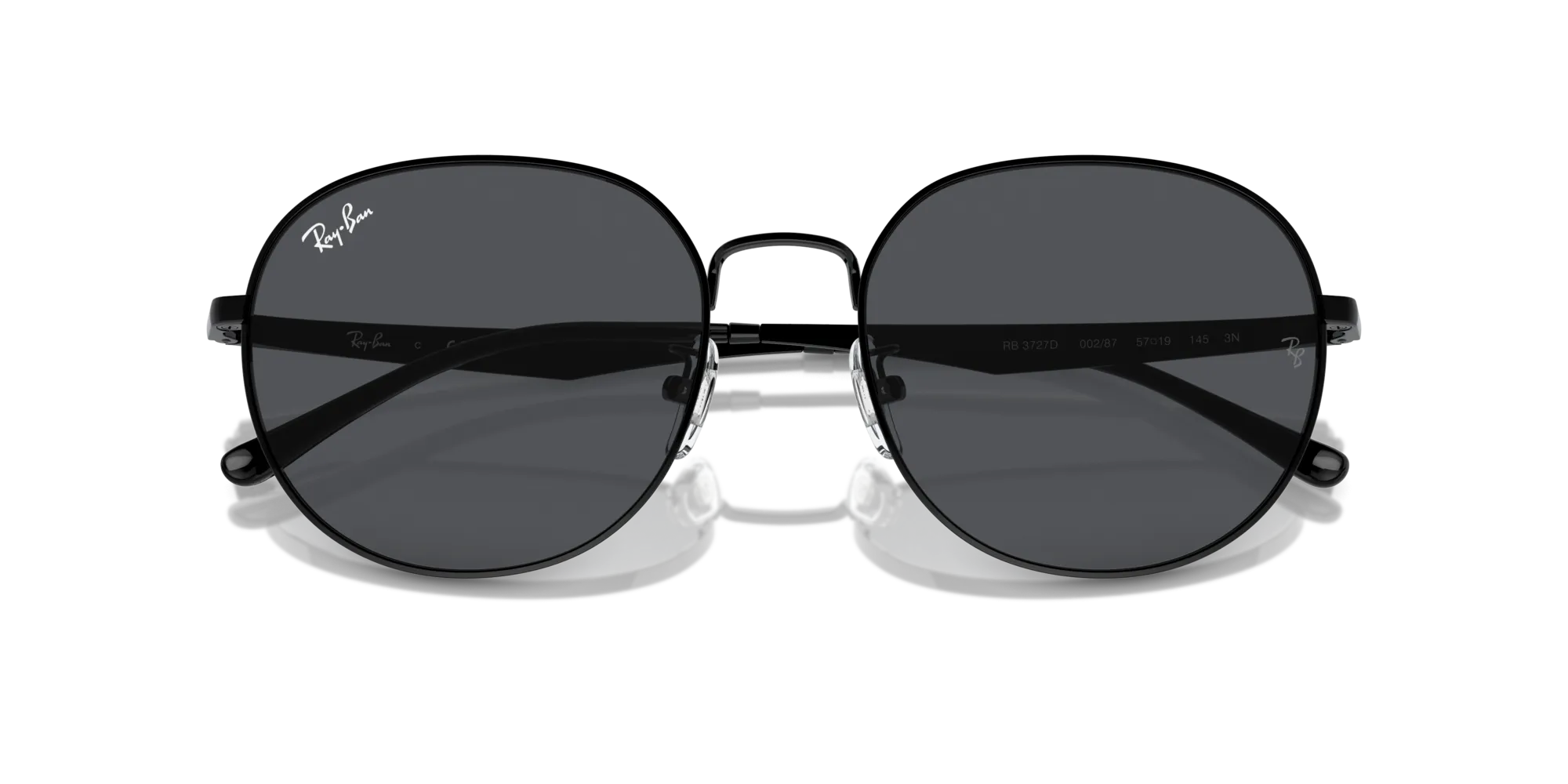 Ray - Ban RB3727D 002/87 Occhiali da sole Metallo Nero Grigio Pantos Normale - immagine 2