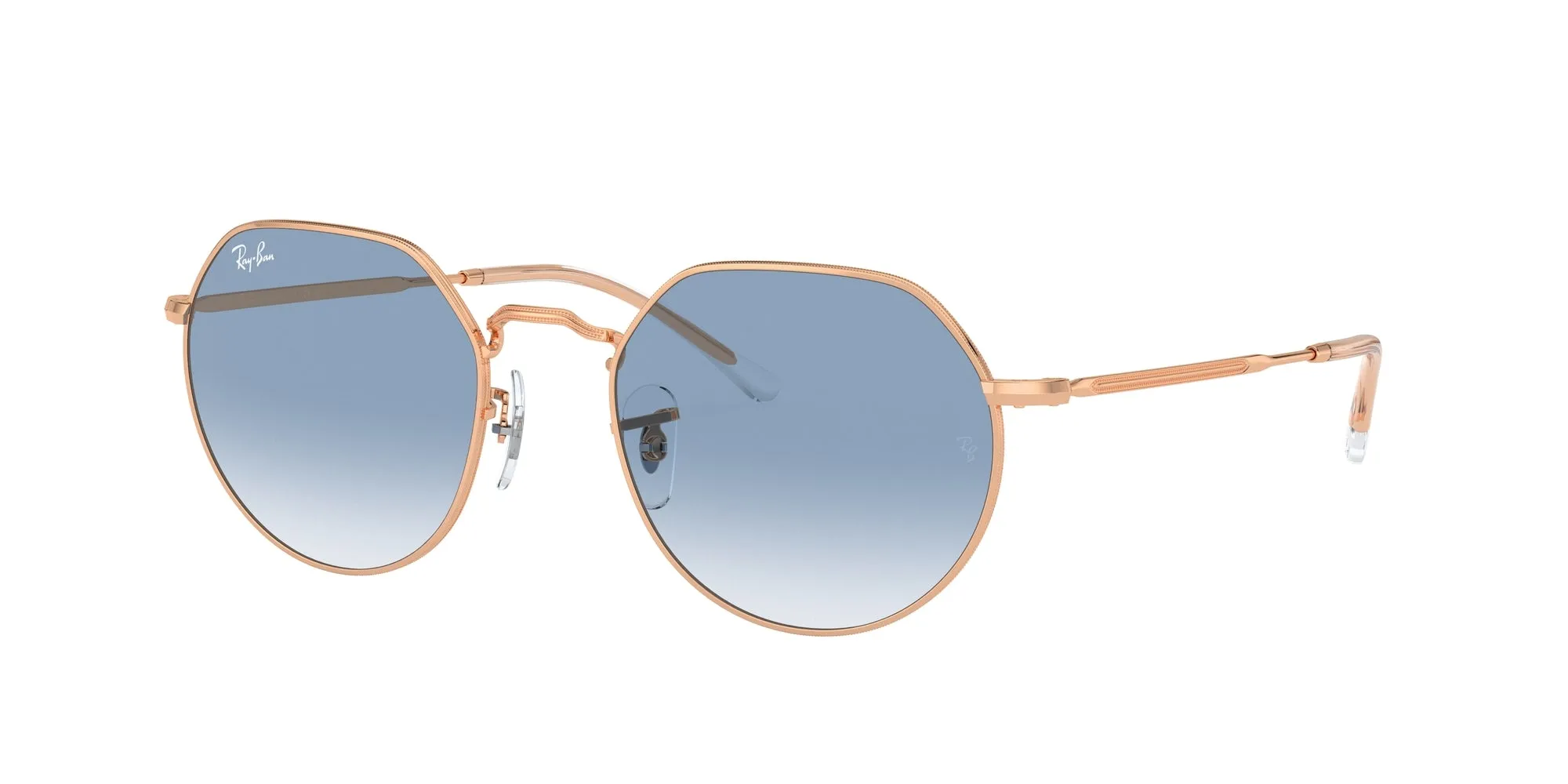 Ray - Ban RB3565 JACK 92023F Occhiali da sole Metallo Oro Blu Geometrica Normale Sfumato - immagine 1