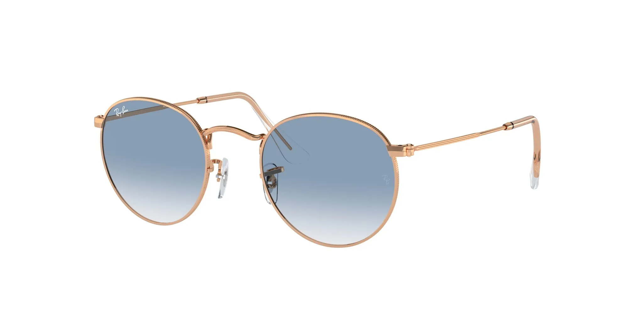Ray - Ban RB3447 ROUND METAL 92023F Occhiali da sole Metallo Oro Blu Rotonda Normale Sfumato - immagine 1