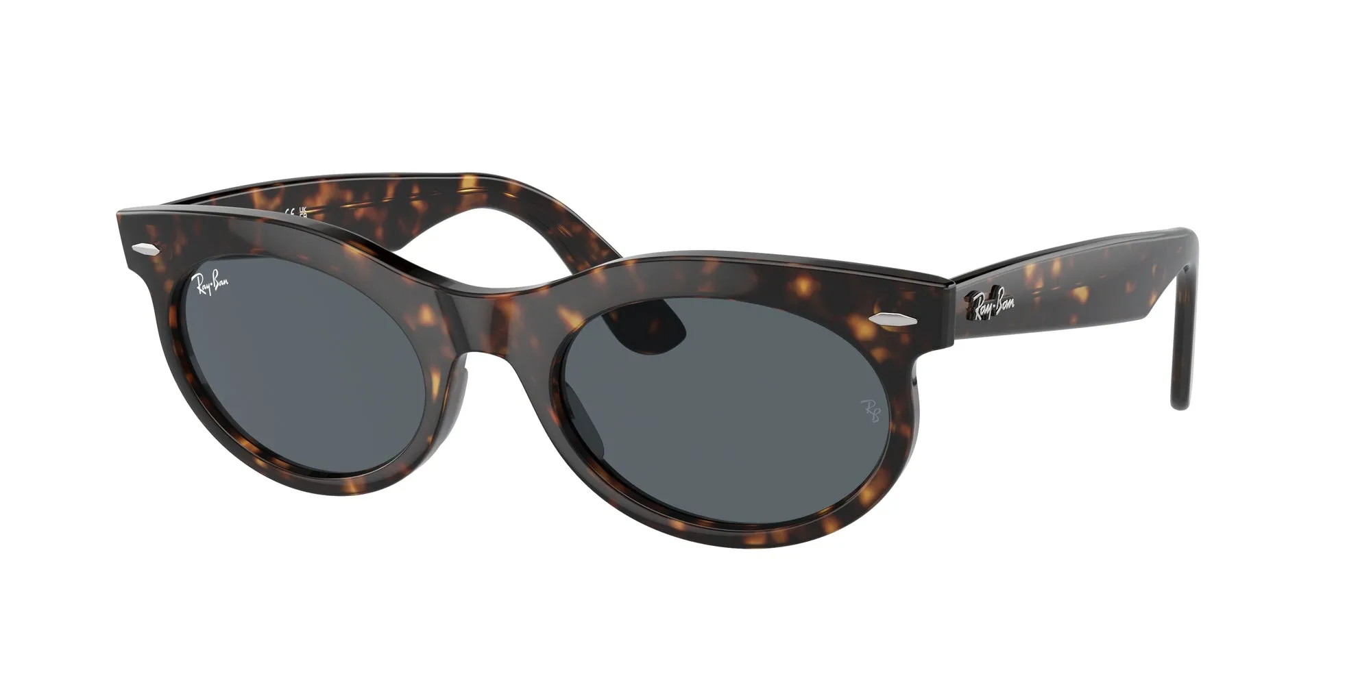 Ray - Ban RB2242 WAYFARER OVAL 902/R5 Occhiali da sole Acetato Tartaruga Blu Rotonda Normale Antiriflesso - immagine 1