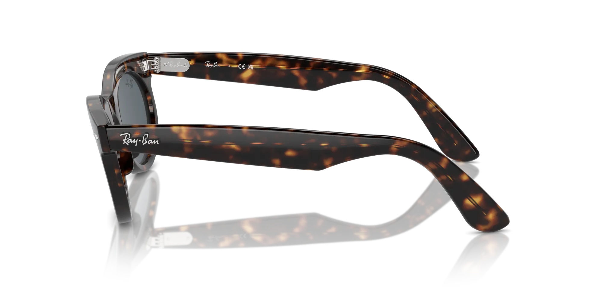 Ray - Ban RB2242 WAYFARER OVAL 902/R5 Occhiali da sole Acetato Tartaruga Blu Rotonda Normale Antiriflesso - immagine 4