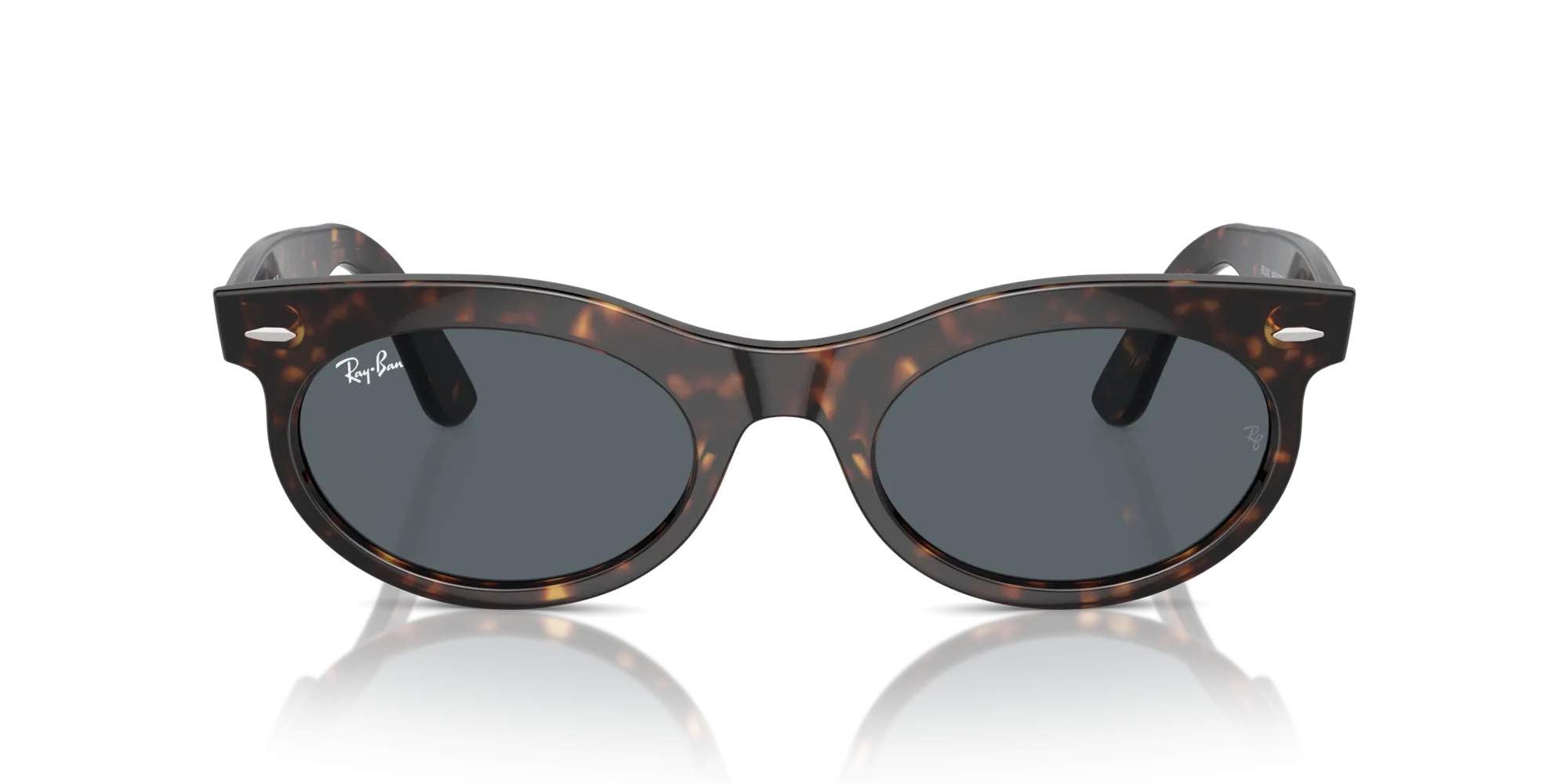 Ray - Ban RB2242 WAYFARER OVAL 902/R5 Occhiali da sole Acetato Tartaruga Blu Rotonda Normale Antiriflesso - immagine 3