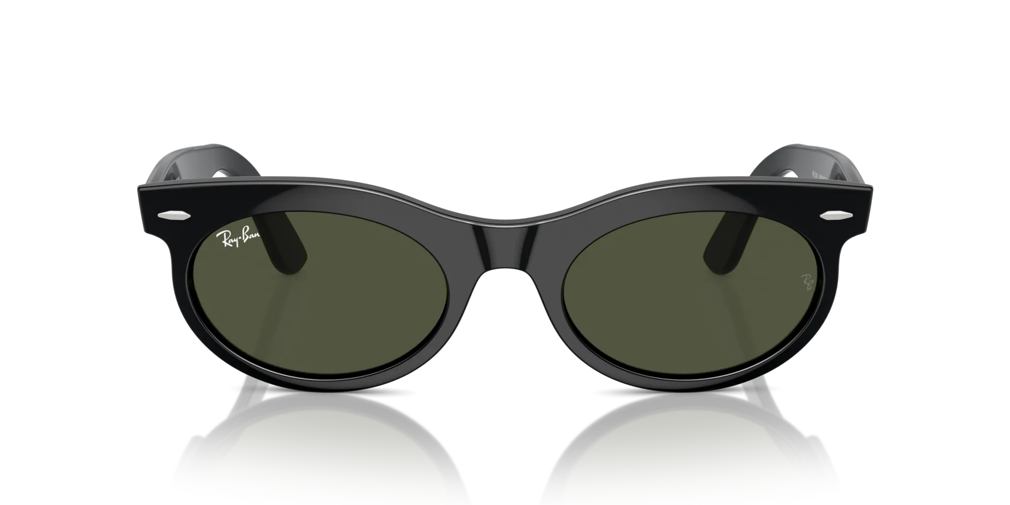 Ray - Ban RB2242 WAYFARER OVAL 901/31 Occhiali da sole Acetato Nero Verde Rotonda Normale - immagine 3