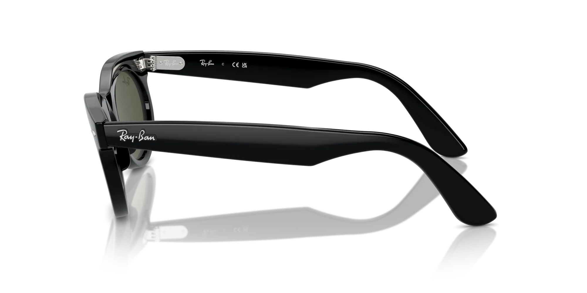 Ray - Ban RB2242 WAYFARER OVAL 901/31 Occhiali da sole Acetato Nero Verde Rotonda Normale - immagine 4