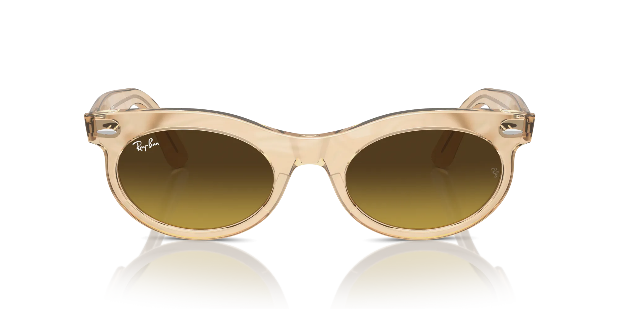 Ray - Ban RB2242 WAYFARER OVAL 138685 Occhiali da sole Acetato Marrone Marrone Rotonda Normale Sfumato - immagine 3