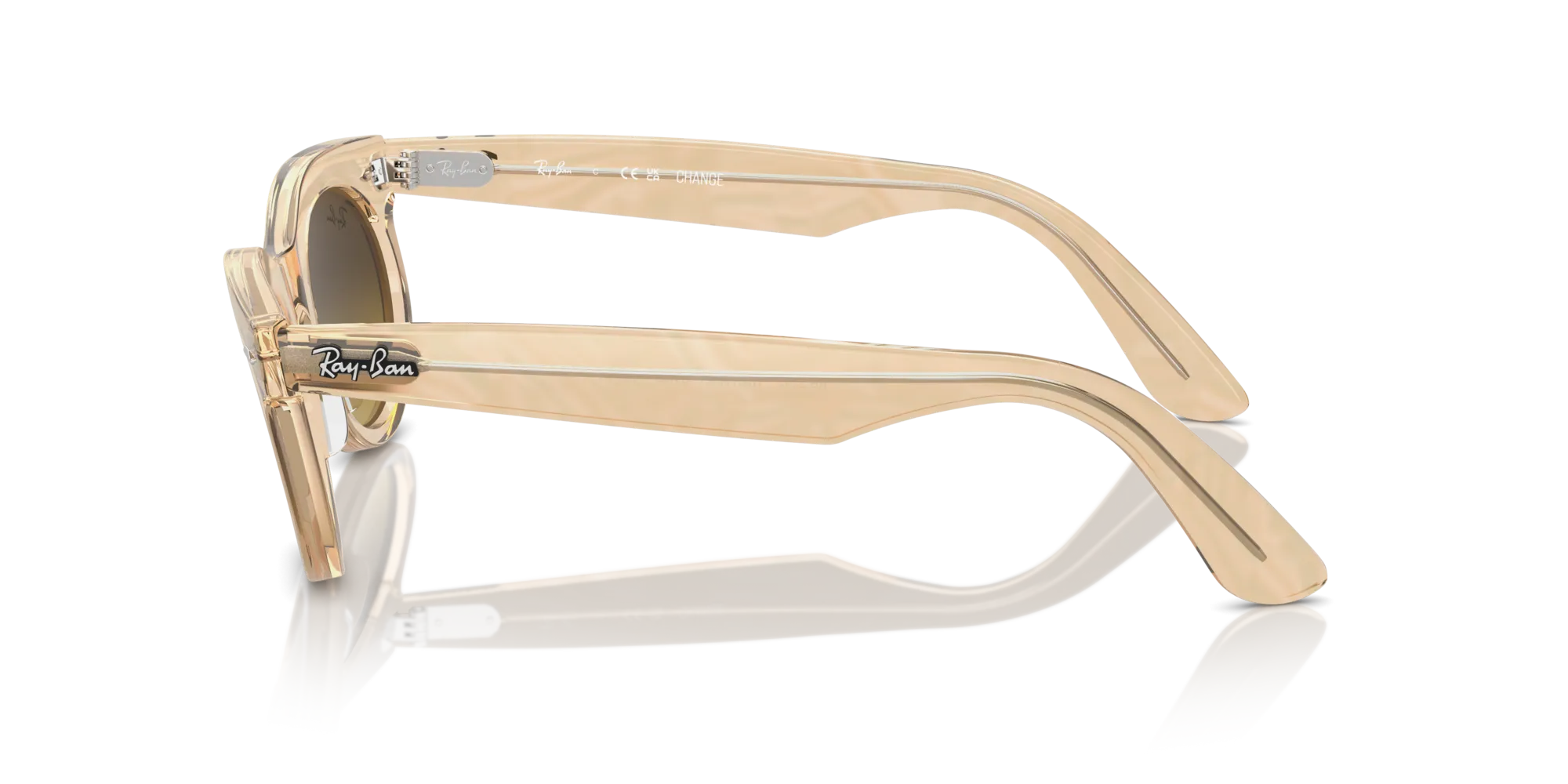 Ray - Ban RB2242 WAYFARER OVAL 138685 Occhiali da sole Acetato Marrone Marrone Rotonda Normale Sfumato - immagine 4