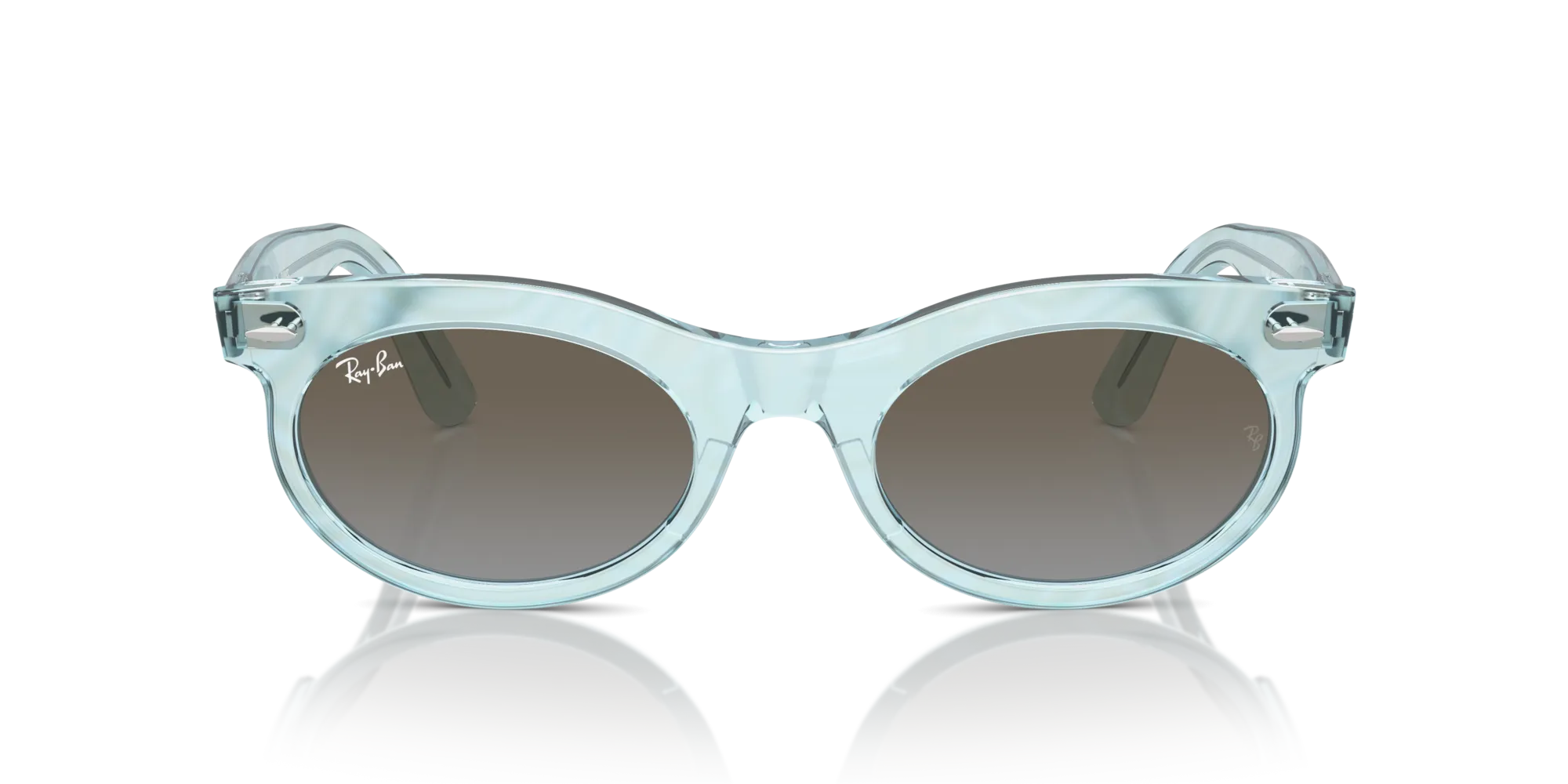 Ray - Ban RB2242 WAYFARER OVAL 138596 Occhiali da sole Acetato Azzurro Blu Rotonda Normale Sfumato - immagine 3