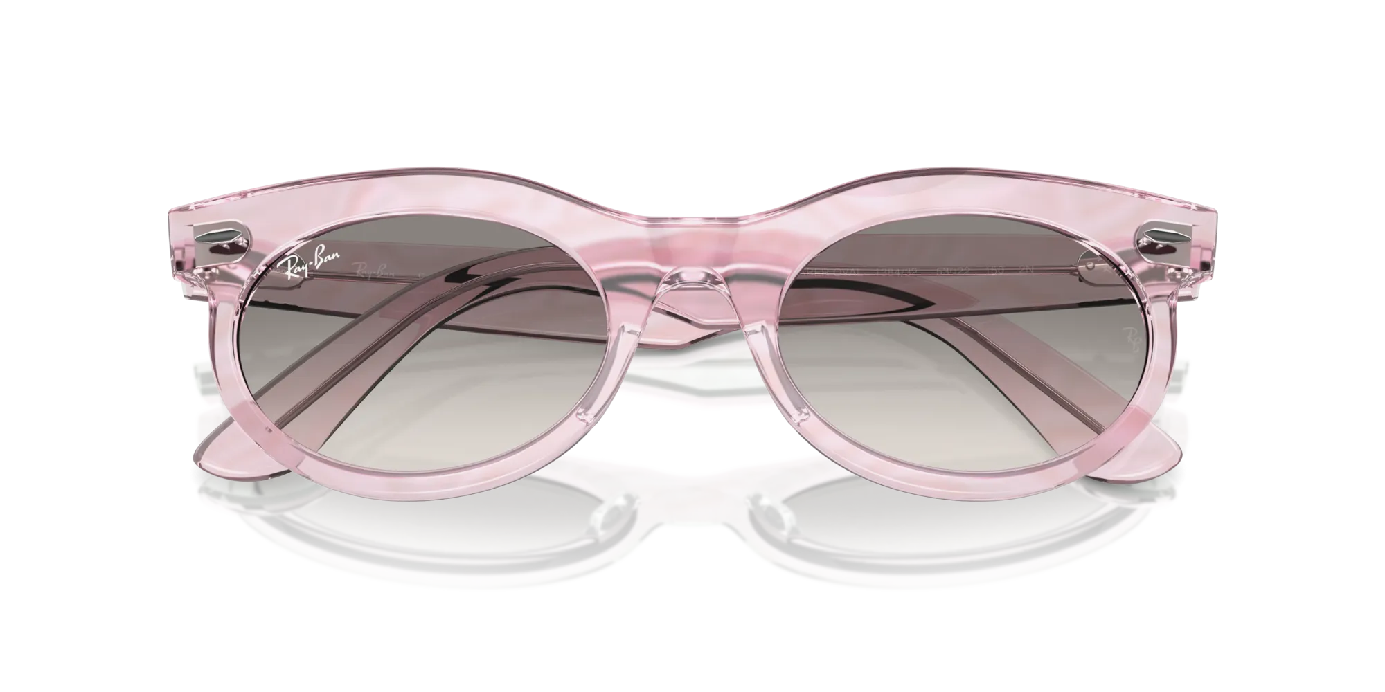 Ray - Ban RB2242 WAYFARER OVAL 138432 Occhiali da sole Acetato Viola Grigio Rotonda Normale Sfumato - immagine 2