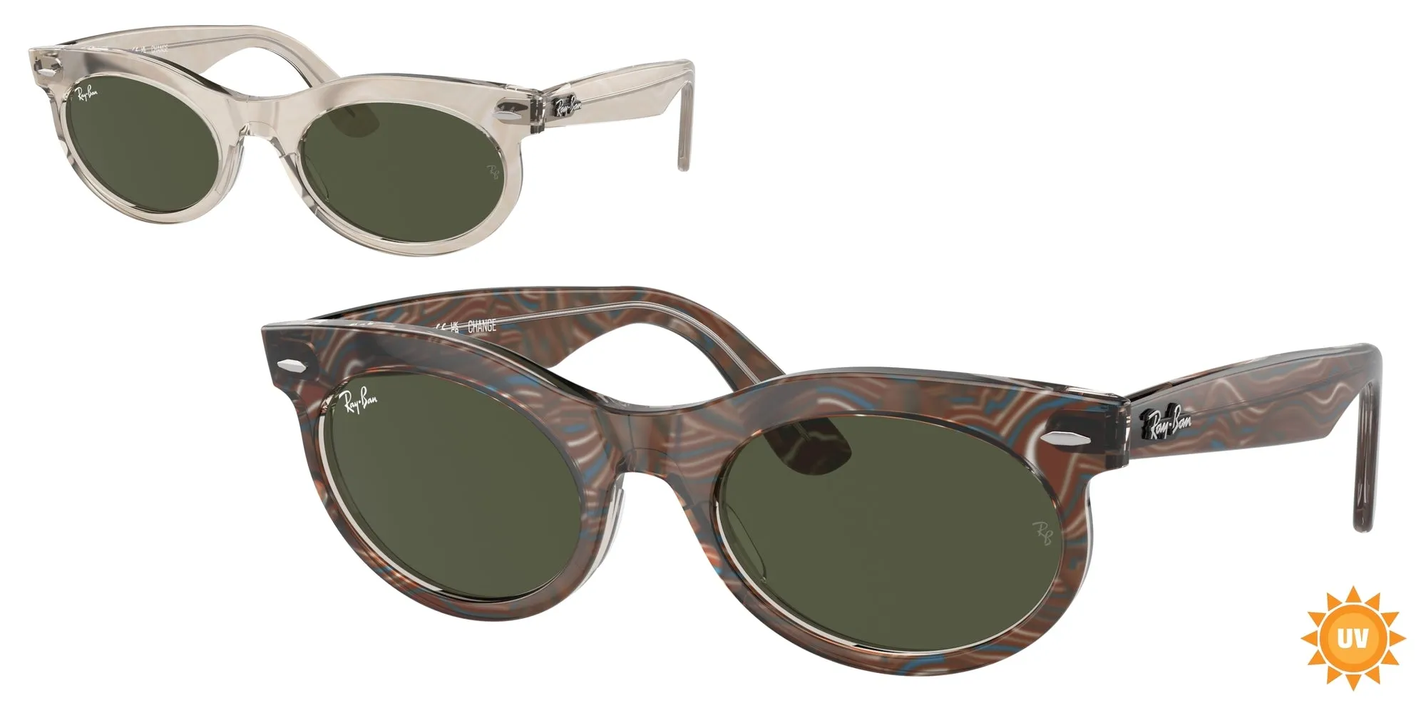 Ray - Ban RB2242 WAYFARER OVAL 138331 Occhiali da sole Acetato Grigio Verde Rotonda Normale - immagine 1