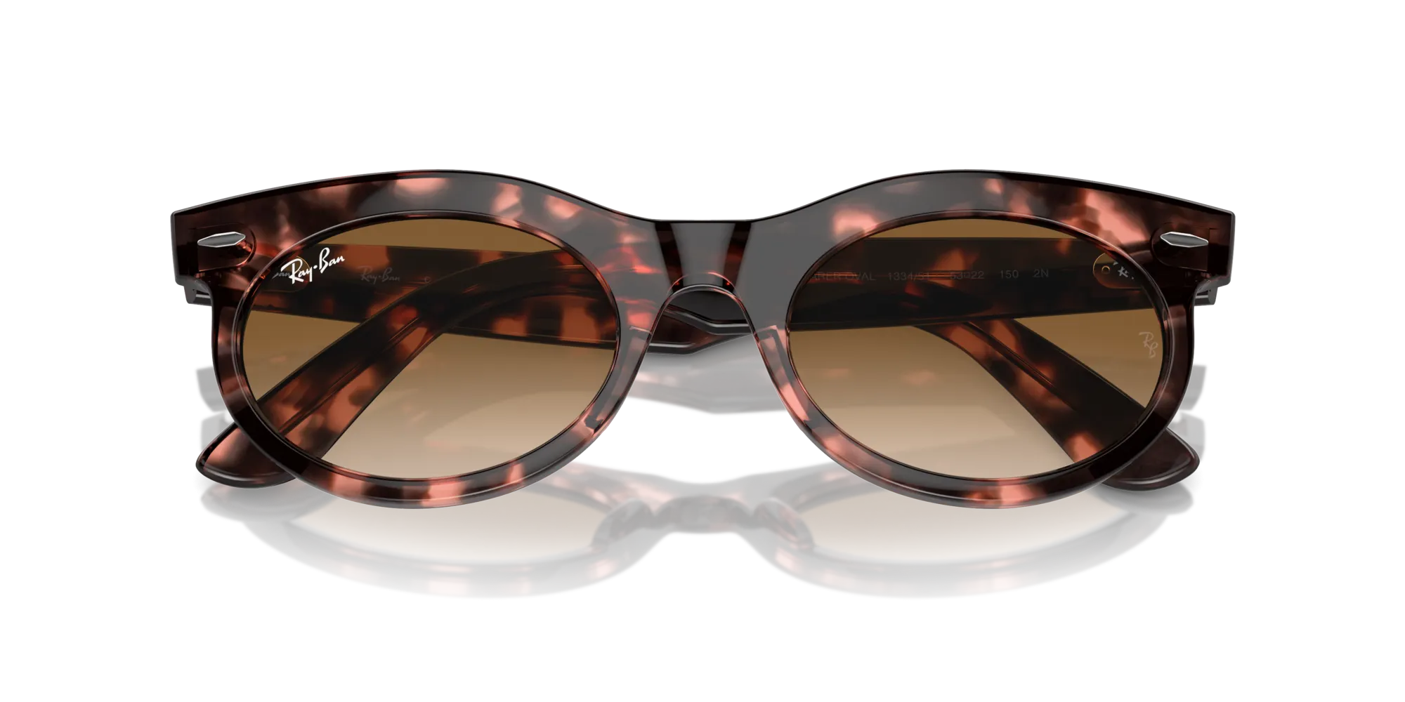 Ray - Ban RB2242 WAYFARER OVAL 133451 Occhiali da sole Acetato Tartaruga Marrone Rotonda Normale Sfumato - immagine 2