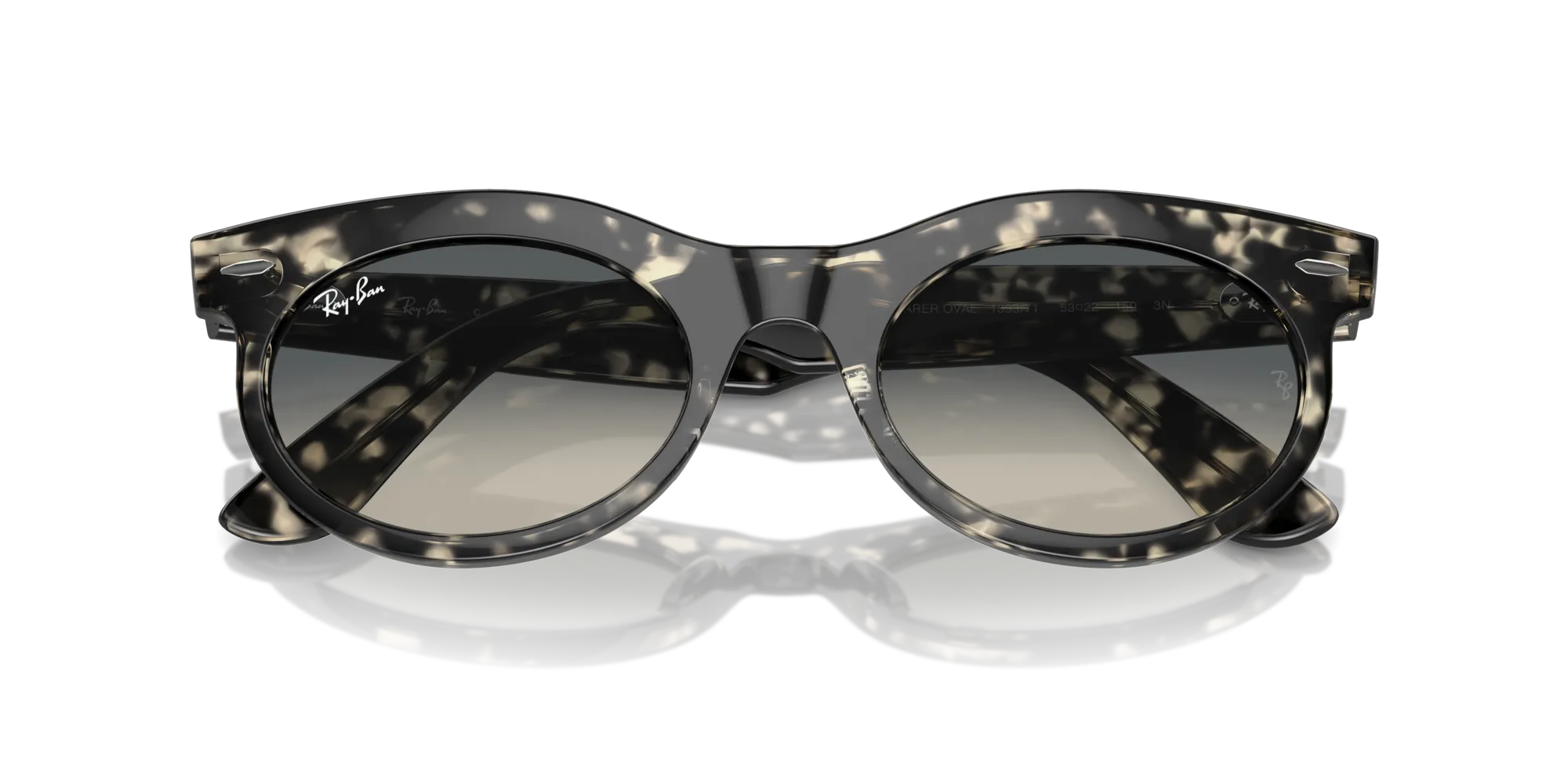 Ray - Ban RB2242 WAYFARER OVAL 133371 Occhiali da sole Acetato Tartaruga Grigio Rotonda Normale Sfumato - immagine 2