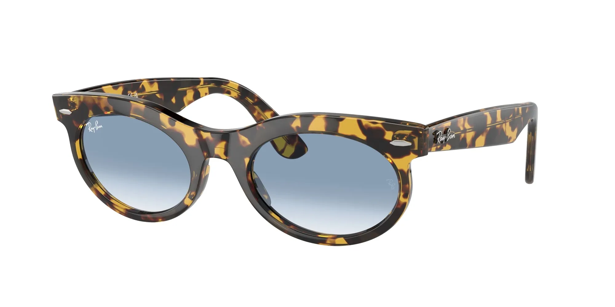 Ray - Ban RB2242 WAYFARER OVAL 13323F Occhiali da sole Acetato Tartaruga Blu Rotonda Normale Sfumato - immagine 1