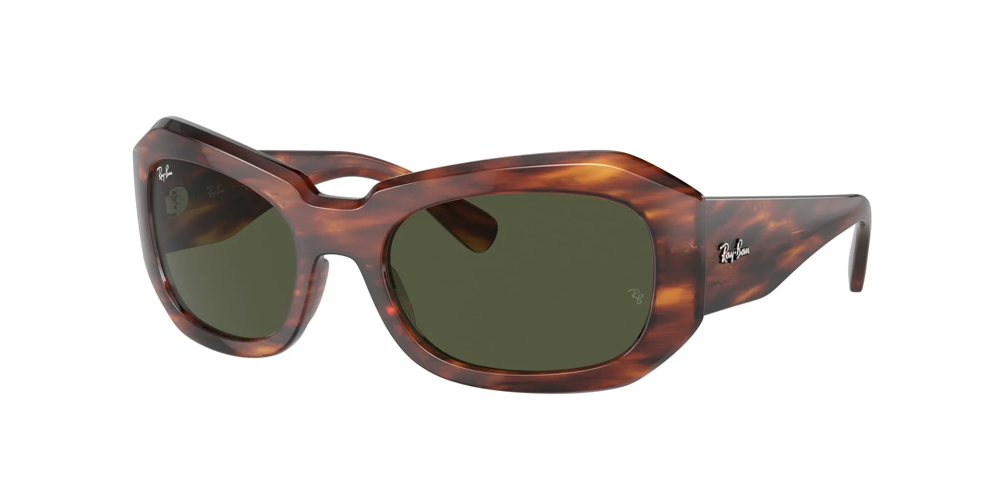 Ray - Ban RB2212 BEATE 954/31 Occhiali da sole Acetato Marrone Verde Pillow Normale - immagine 1