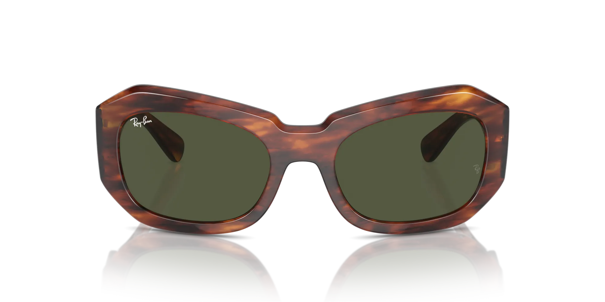 Ray - Ban RB2212 BEATE 954/31 Occhiali da sole Acetato Marrone Verde Pillow Normale - immagine 3