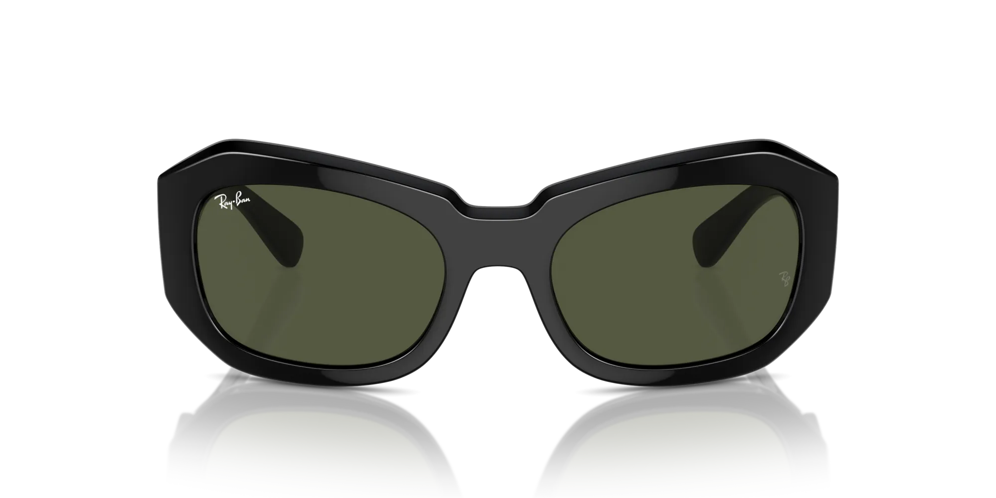 Ray - Ban RB2212 BEATE 901/31 Occhiali da sole Acetato Nero Verde Pillow Normale - immagine 3