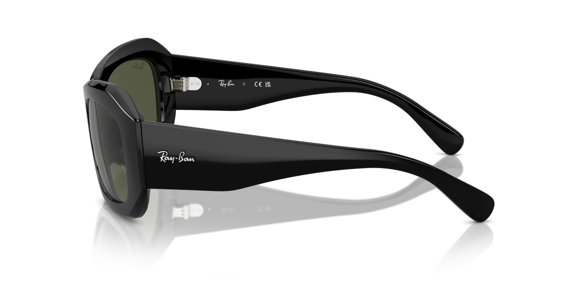 Ray - Ban RB2212 BEATE 901/31 Occhiali da sole Acetato Nero Verde Pillow Normale - immagine 4